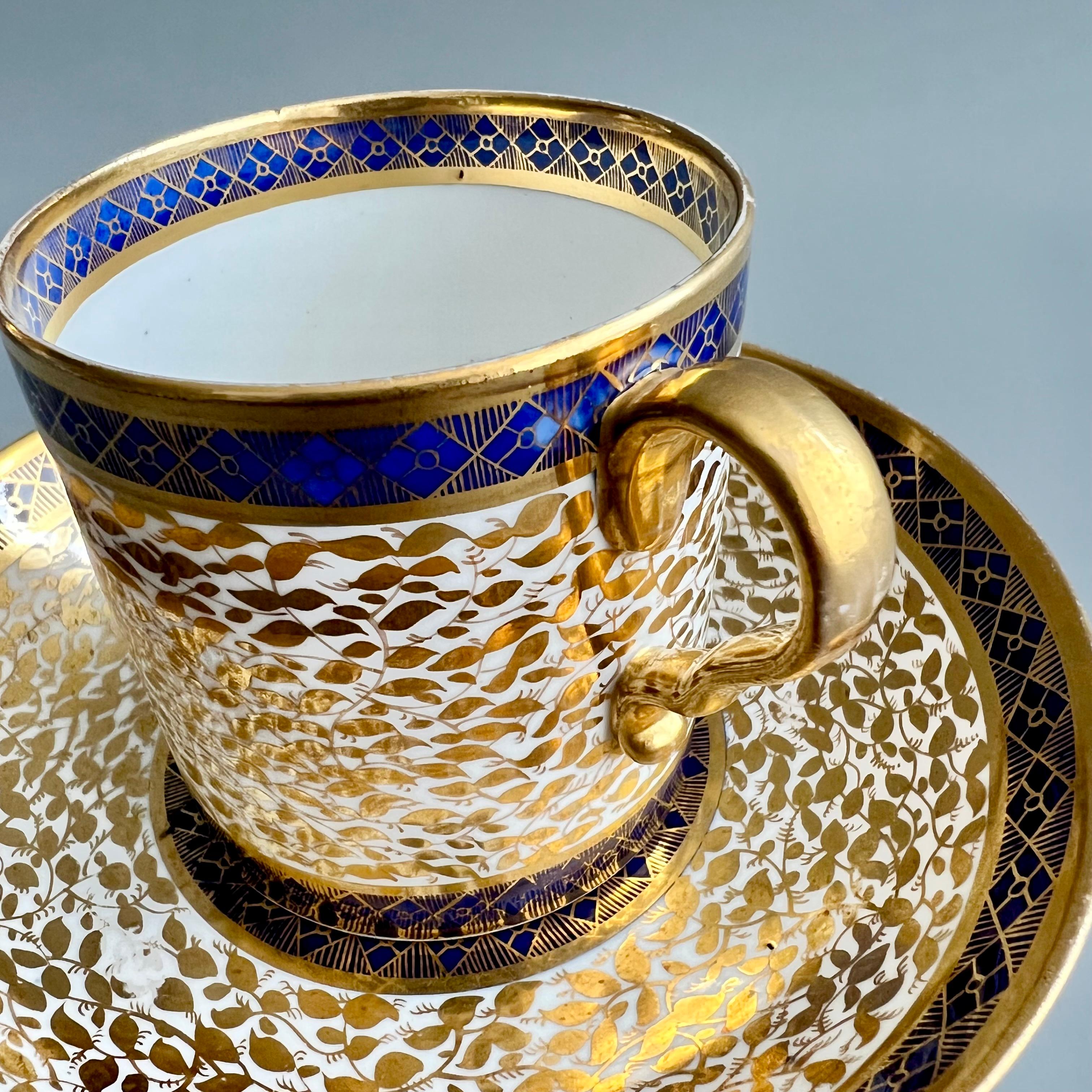 Spode Porcelain Coffee Can, Neoclassical Cobalt Blue and Gilt, Georgian ca 1806 3