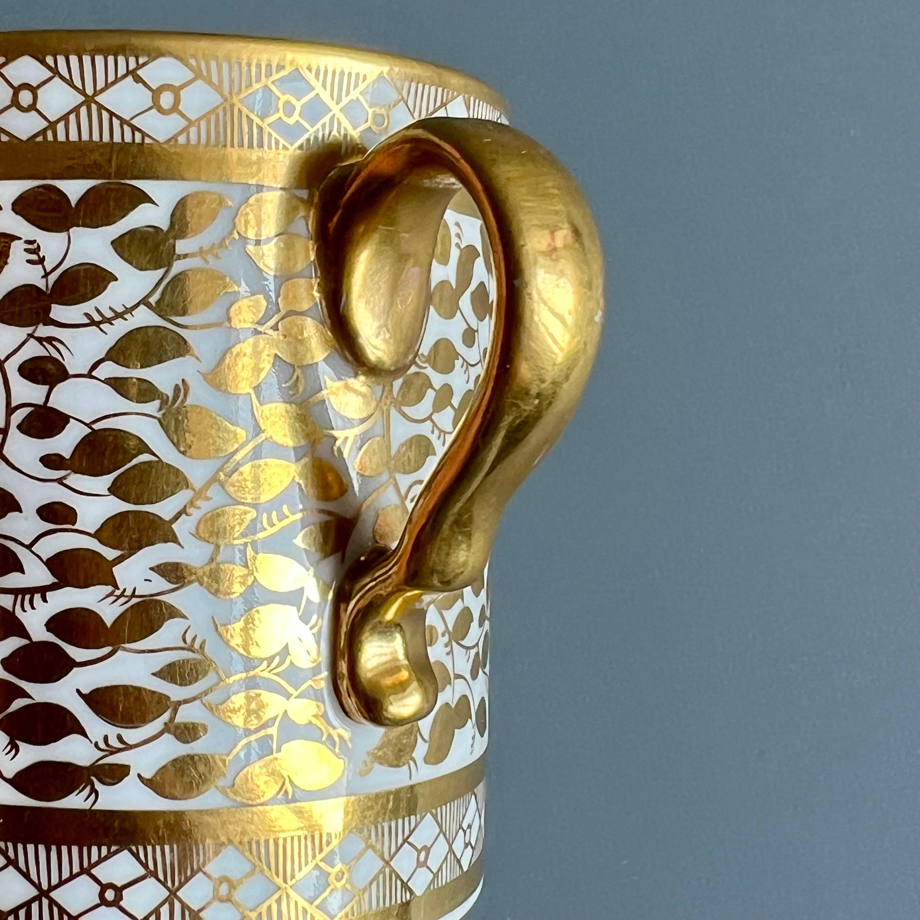 Spode Porcelain Coffee Can, Neoclassical Gilt Foliage, Georgian ca 1804 3