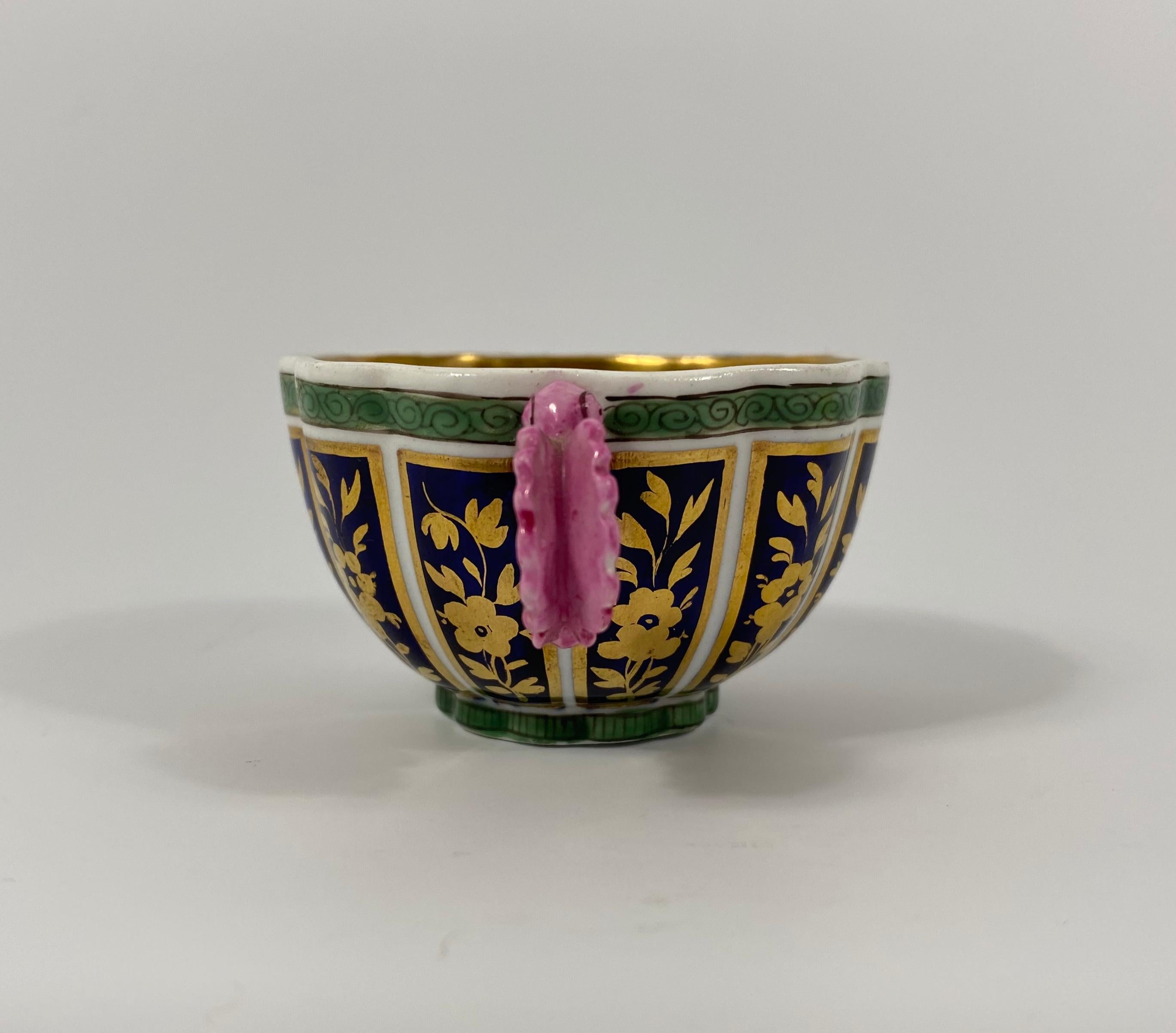 Georgian Spode Porcelain Cup and Saucer, ‘Butterfly’ Handle, circa 1810