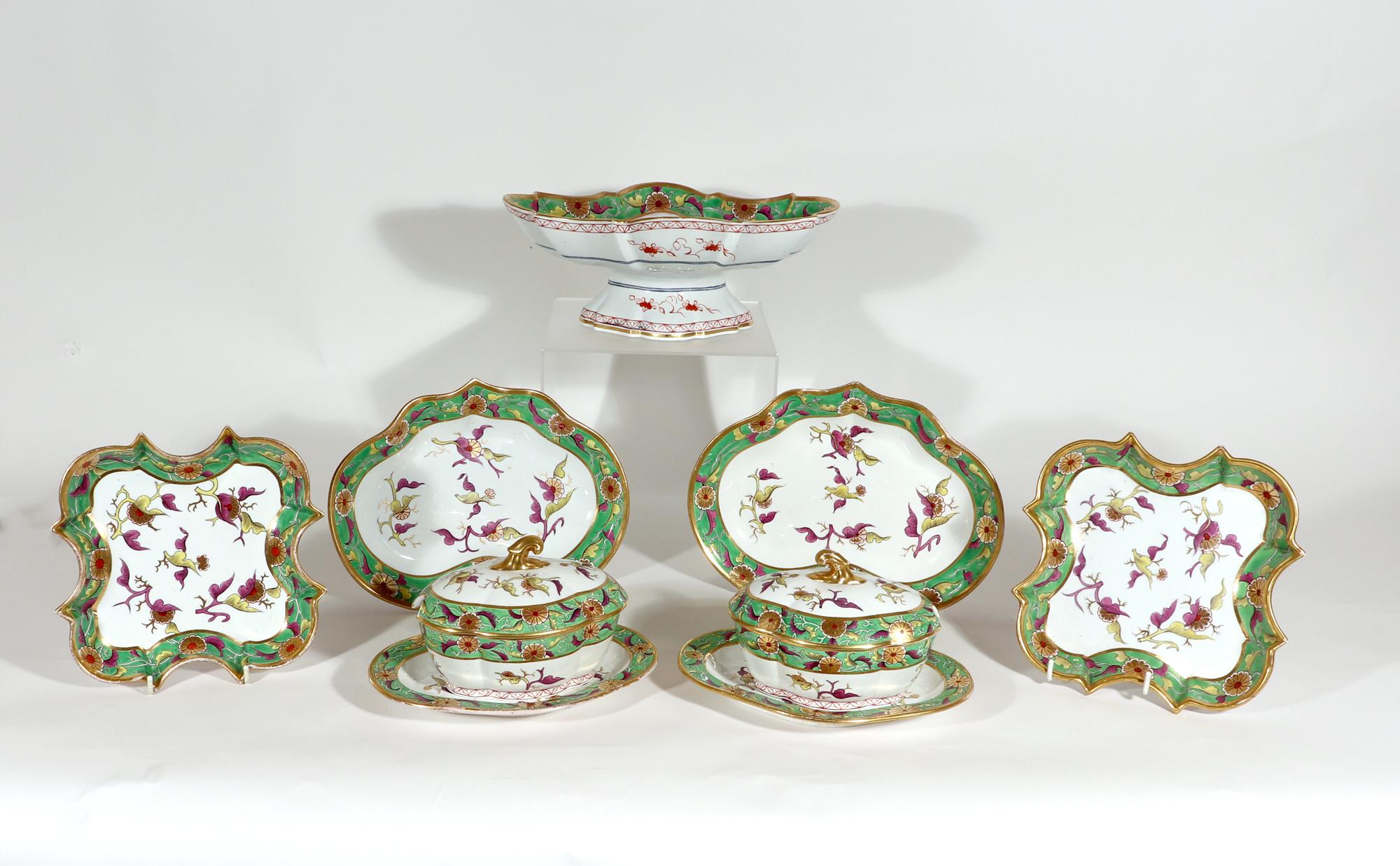 Spode Porcelain Dessert Service, Pattern # 302, Thirty Two Pieces 11