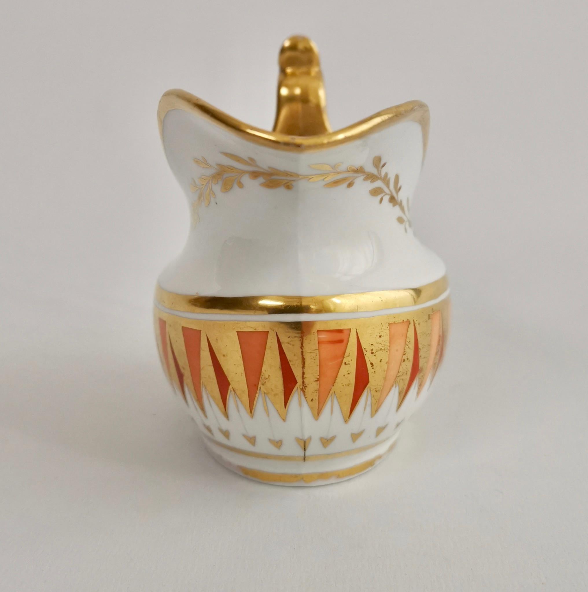 Spode Porcelain Milk Jug, Orange and Gilt, Regency, circa 1805 In Good Condition In London, GB