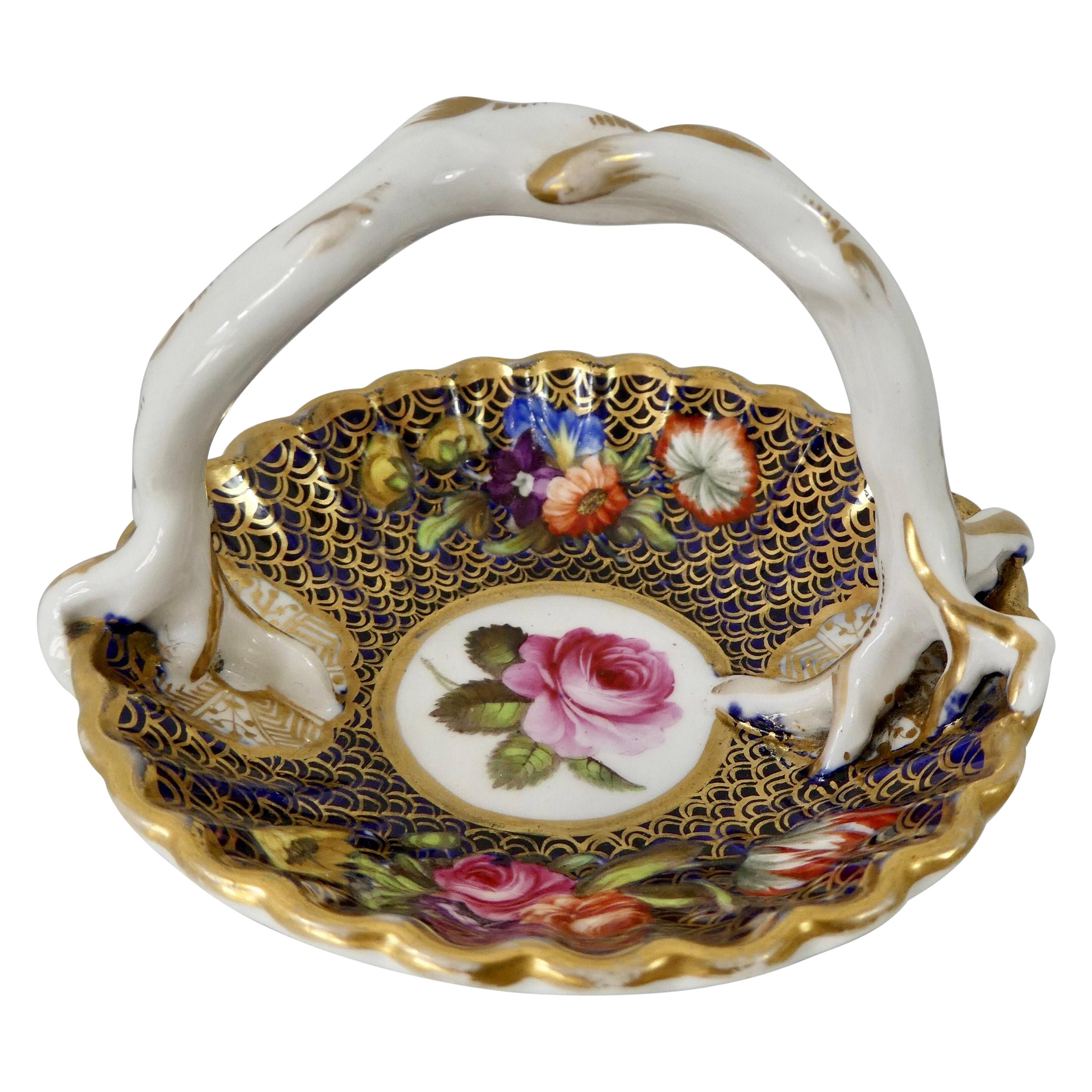 Spode Porcelain Miniature Basket, Pattern No. ‘1166’, circa 1810