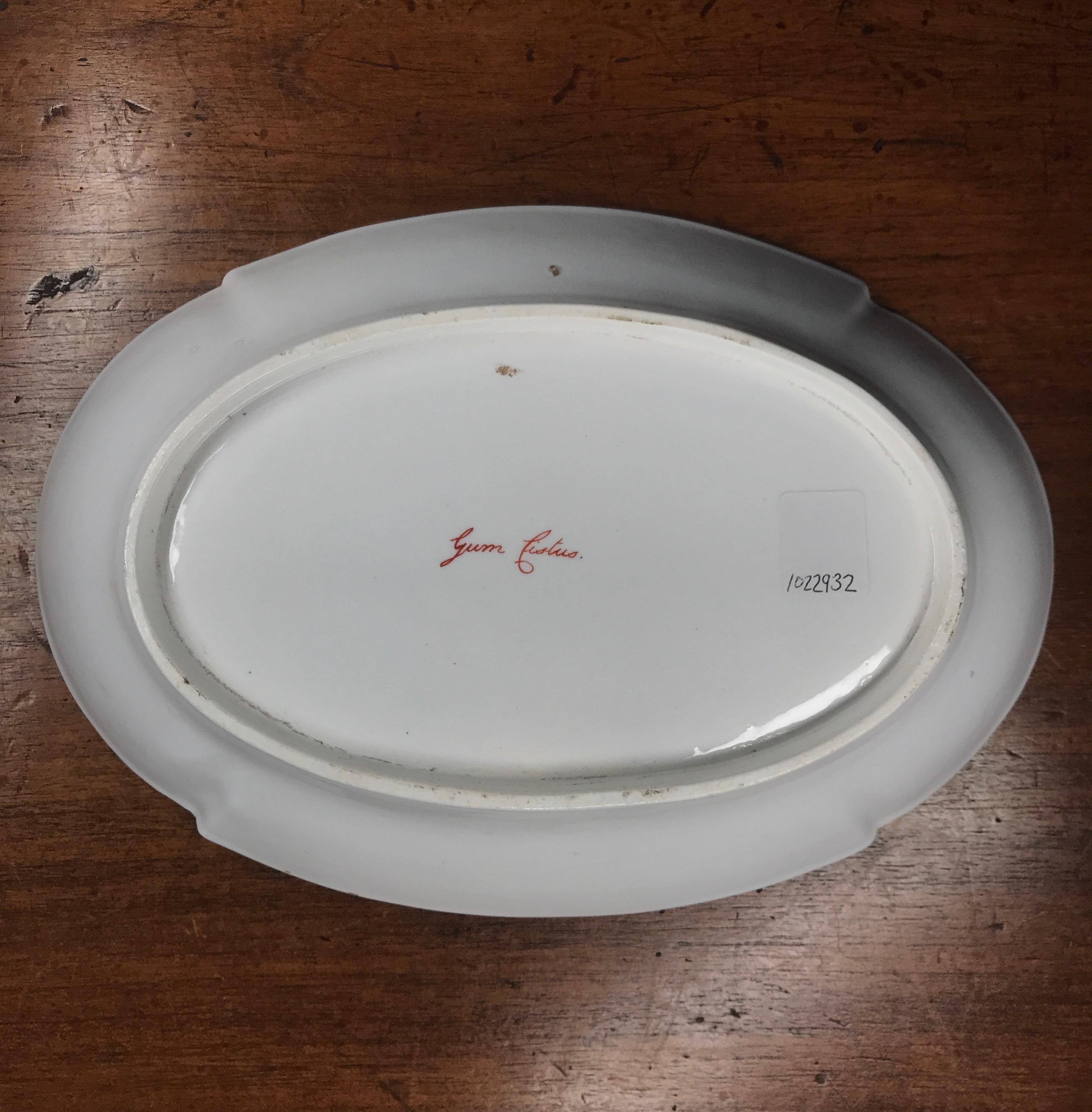 Early 19th Century Spode Porcelain Oval Dish, ‘Gum Cistus’, c. 1800 For Sale