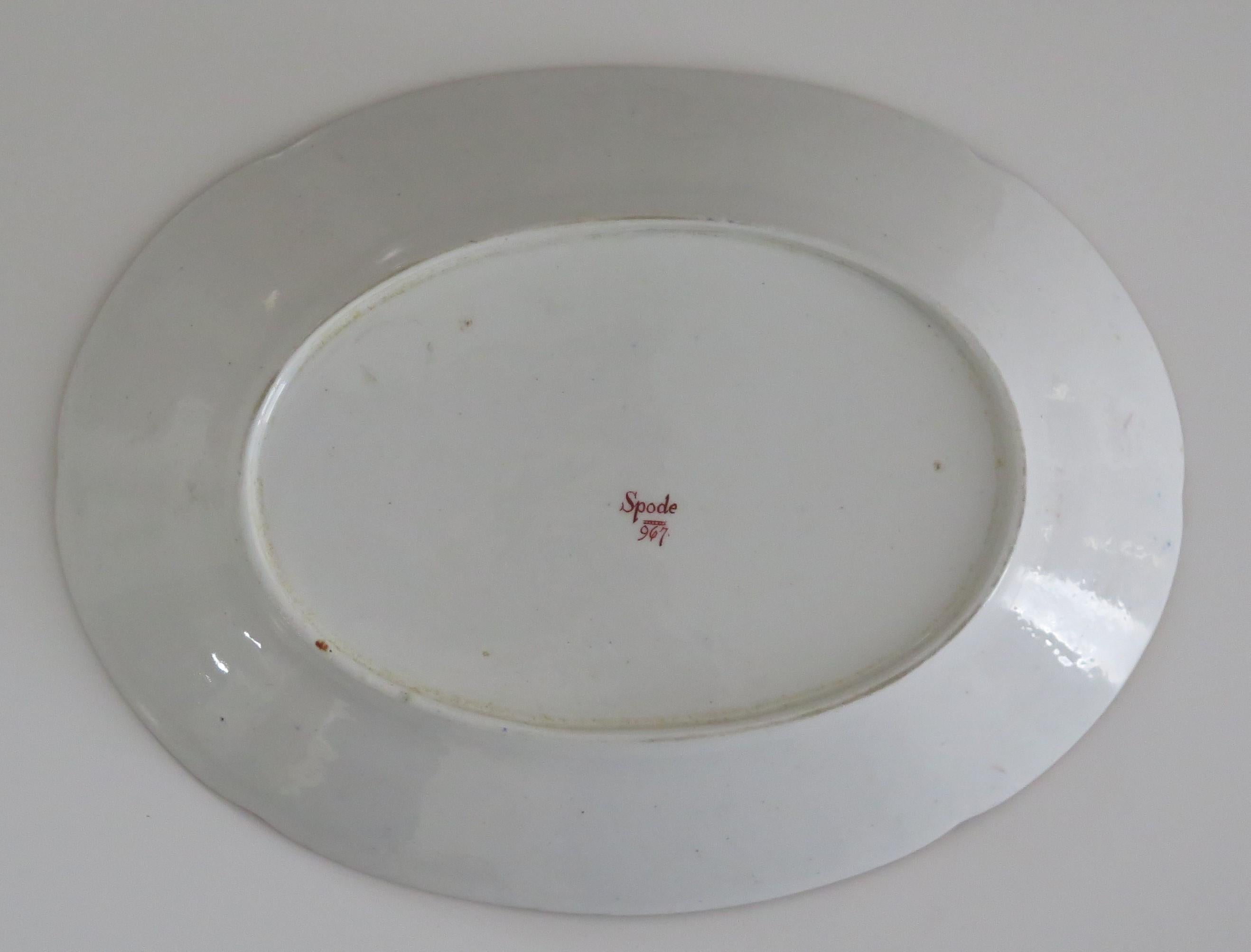 Spode Porcelain Serving Platter or Dish Hand Painted & Gilded Ptn 967 circa 1810 For Sale 3