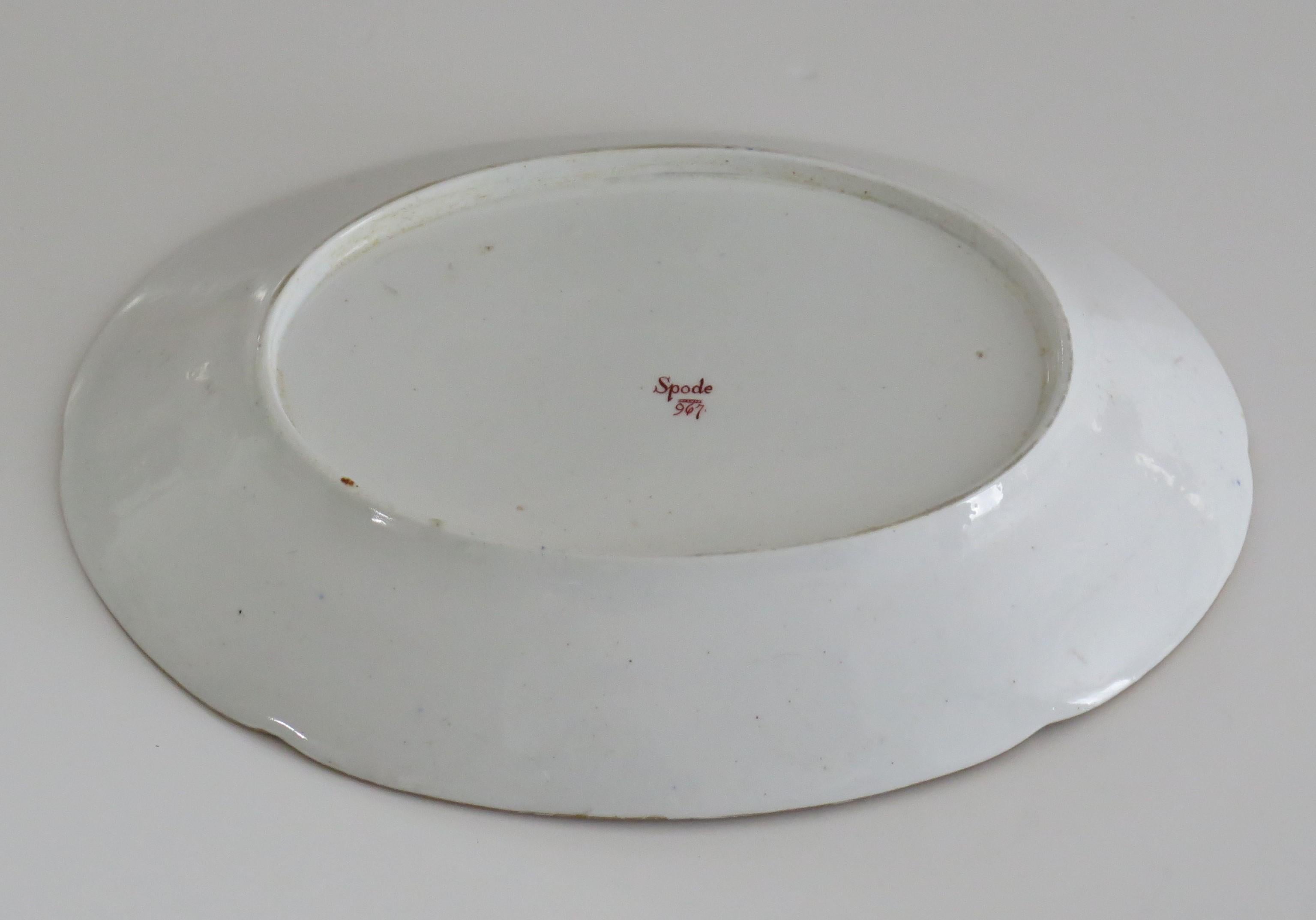 Spode Porcelain Serving Platter or Dish Hand Painted & Gilded Ptn 967 circa 1810 For Sale 4