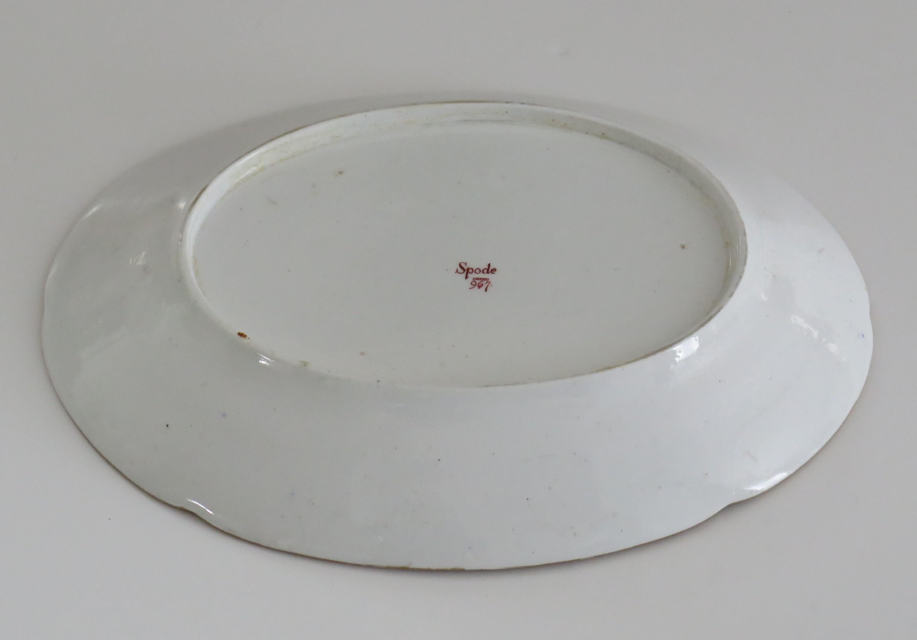 Spode Porzellan Servierplatte oder Schale Hand gemalt & vergoldet Ptn 967 um 1810 im Angebot 4