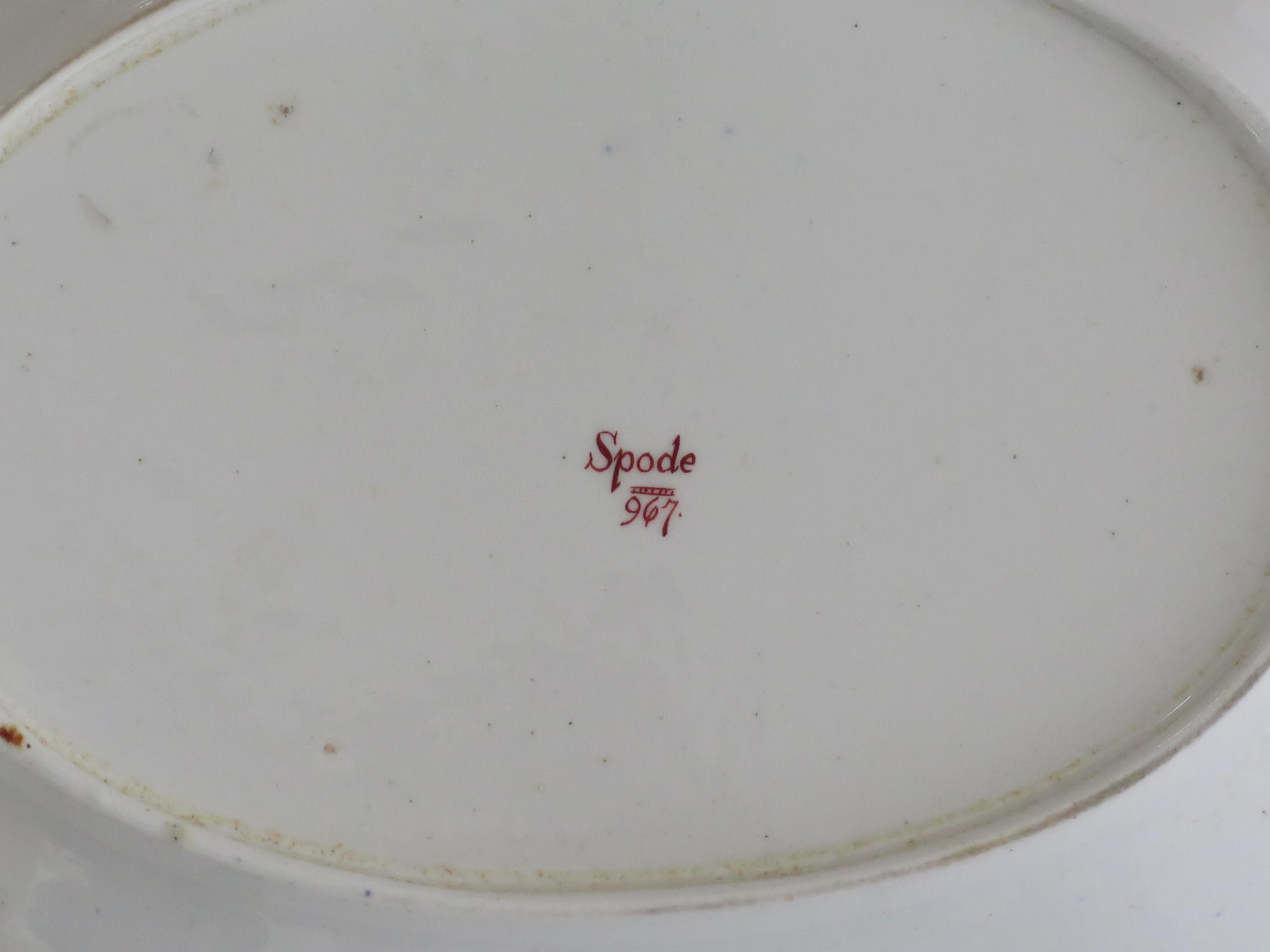 Spode Porzellan Servierplatte oder Schale Hand gemalt & vergoldet Ptn 967 um 1810 im Angebot 5