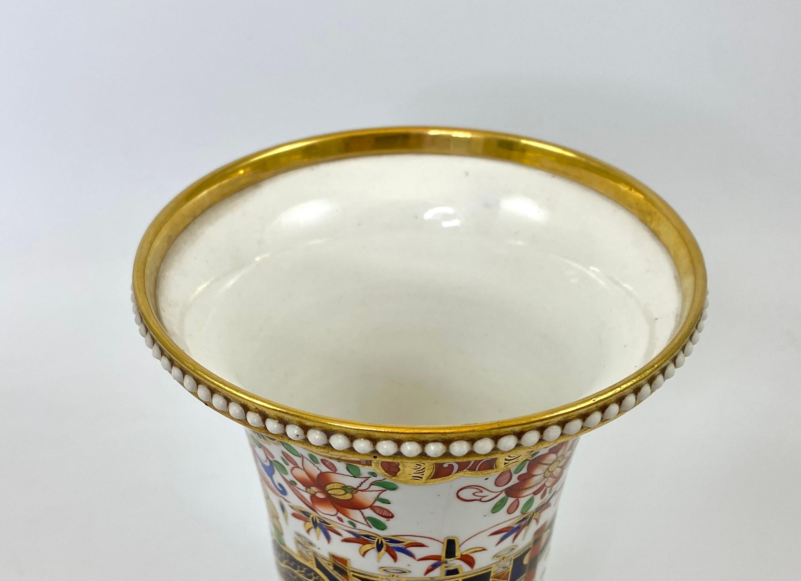 Fired Spode Porcelain Spill Vase Garniture. Imari Pattern, c. 1810