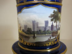 Spode Porcelain Spill Vase with a Hand-Painted Scene of the City of York