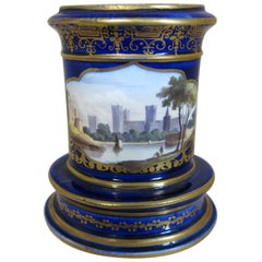 Spode Porcelain Spill Vase with a Hand-Painted Scene of the City of York