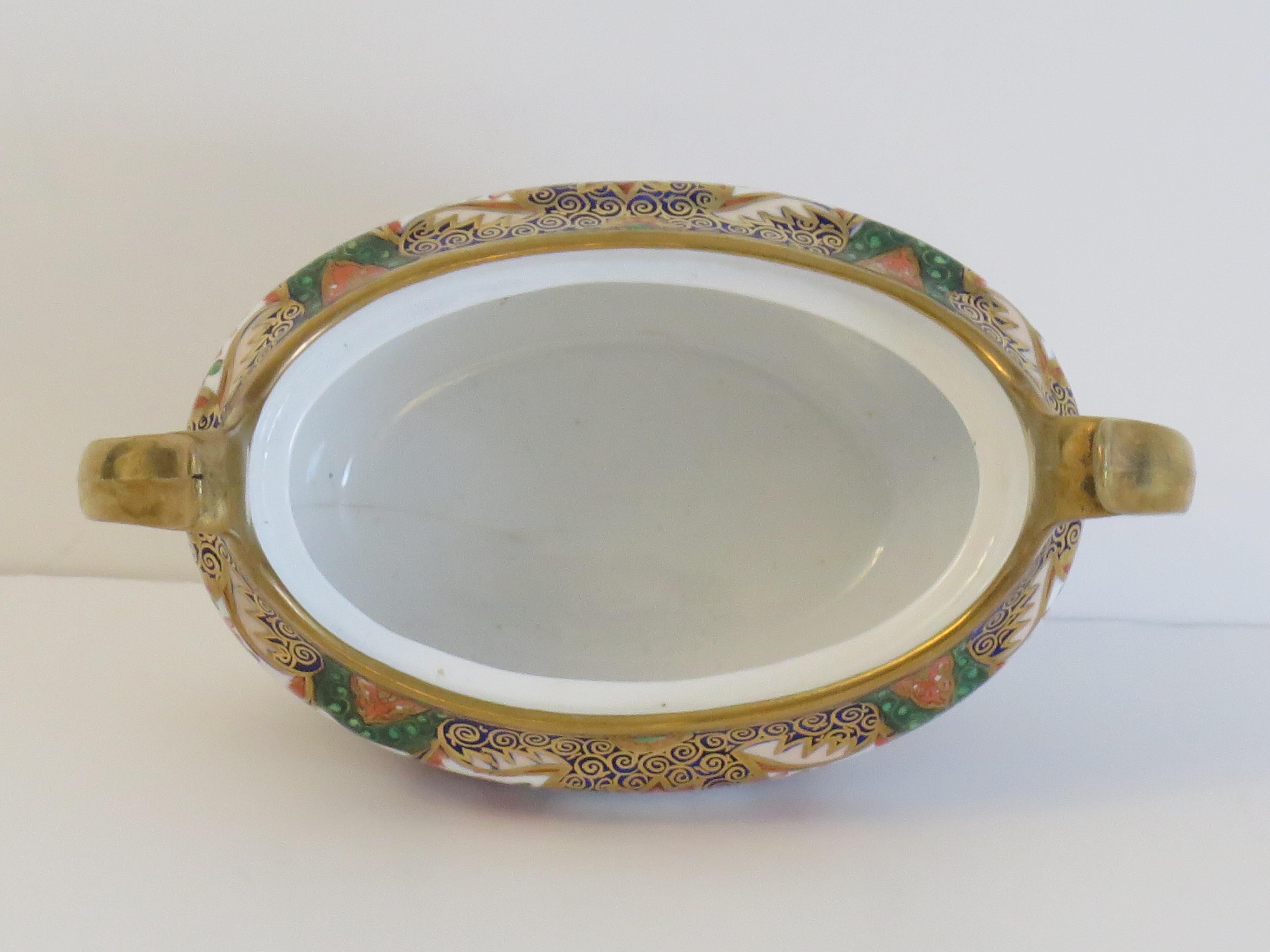 Spode Porcelain Sucrier Hand Painted and Gilded Pattern 967, circa 1810 For Sale 1