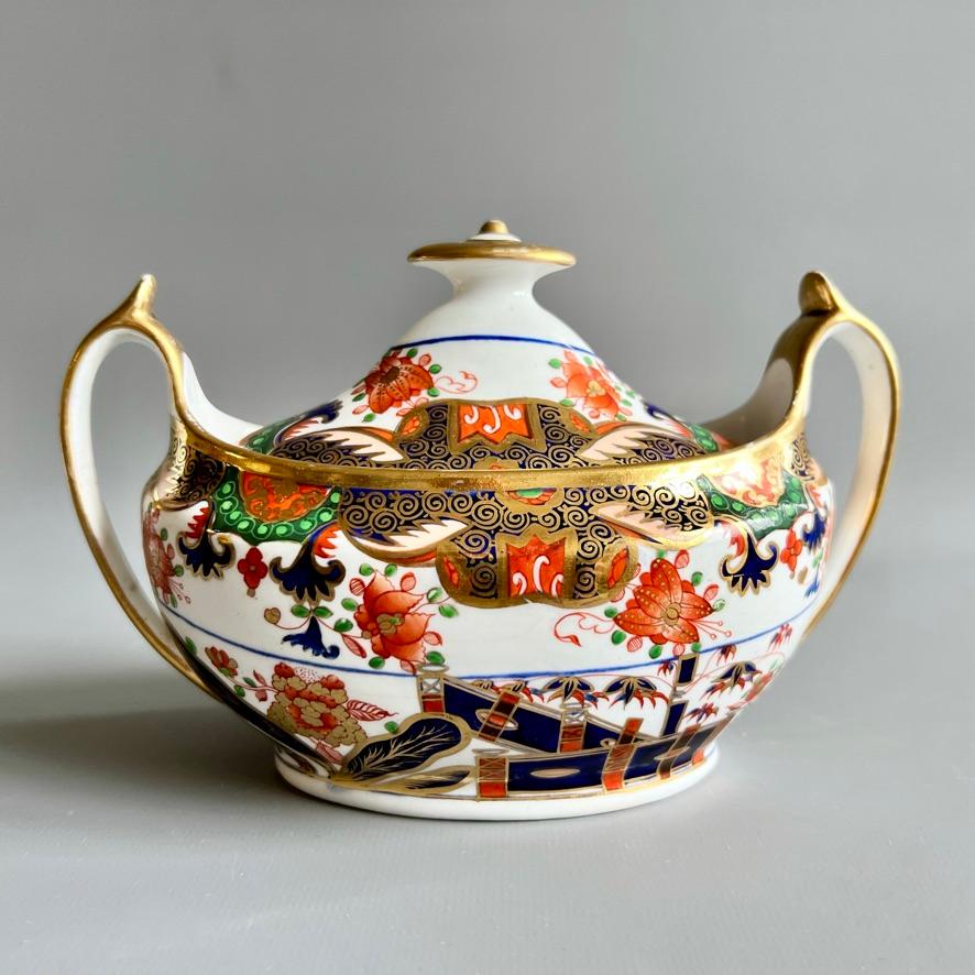 Early 19th Century Spode Porcelain Tea Service, Imari Tobacco Leaf Pattern 967, Georgian ca 1810 For Sale