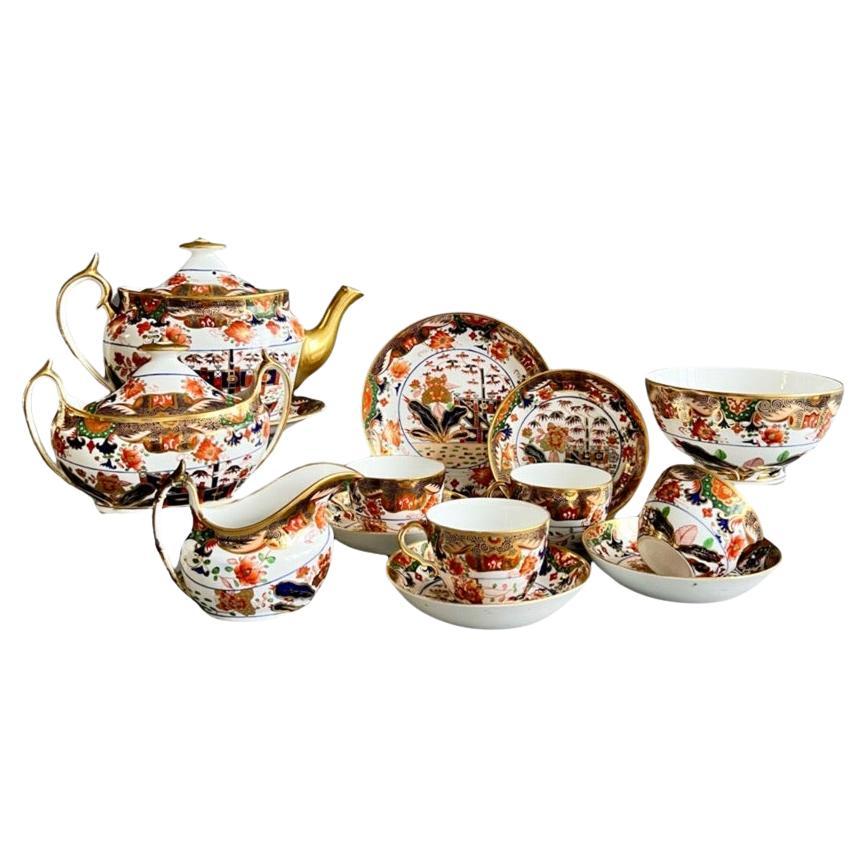 Spode Porcelain Tea Service, Imari Tobacco Leaf Pattern 967, Georgian ca 1810