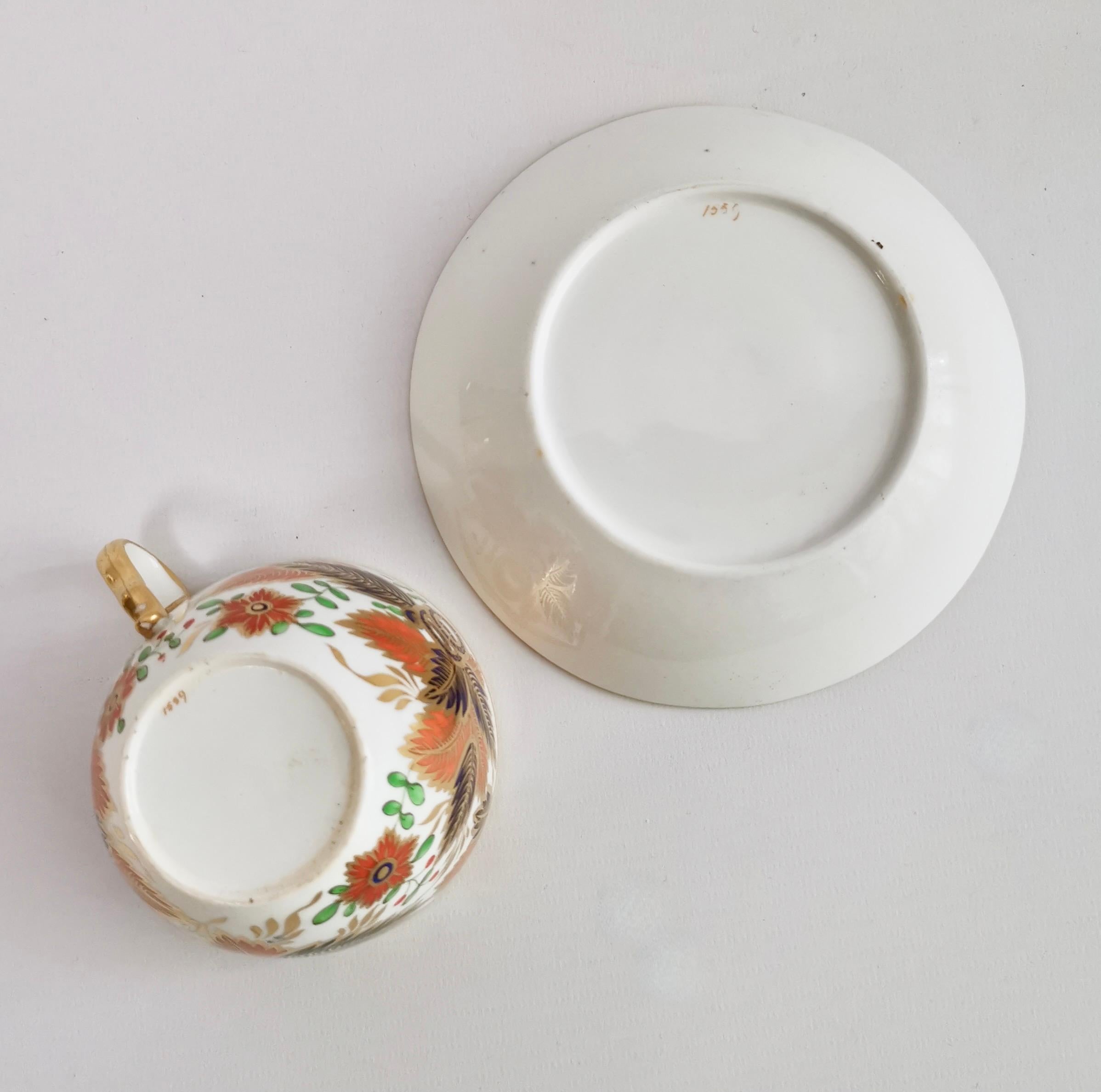 Spode Porcelain Teacup, Imari Pattern Originally New Hall, Regency, ca 1810 10