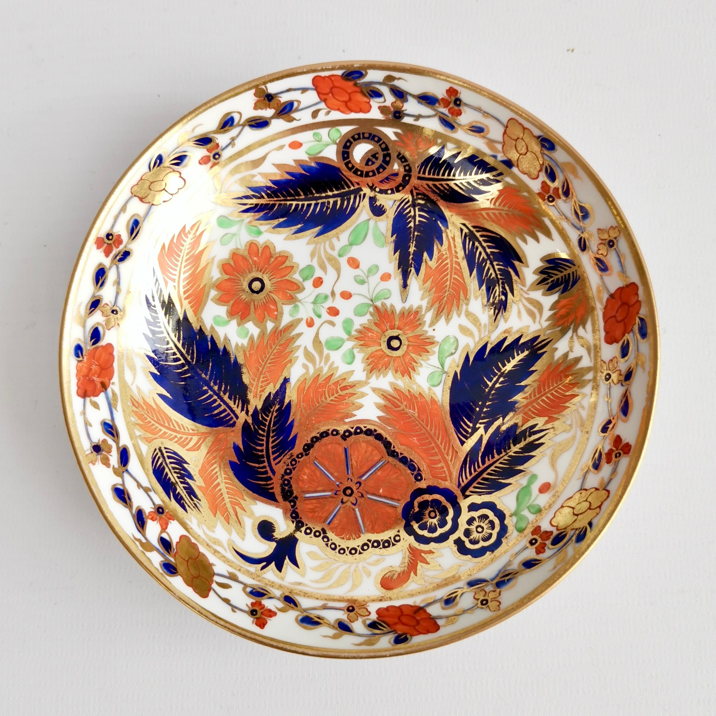 English Spode Porcelain Teacup, Imari Pattern Originally New Hall, Regency, ca 1810