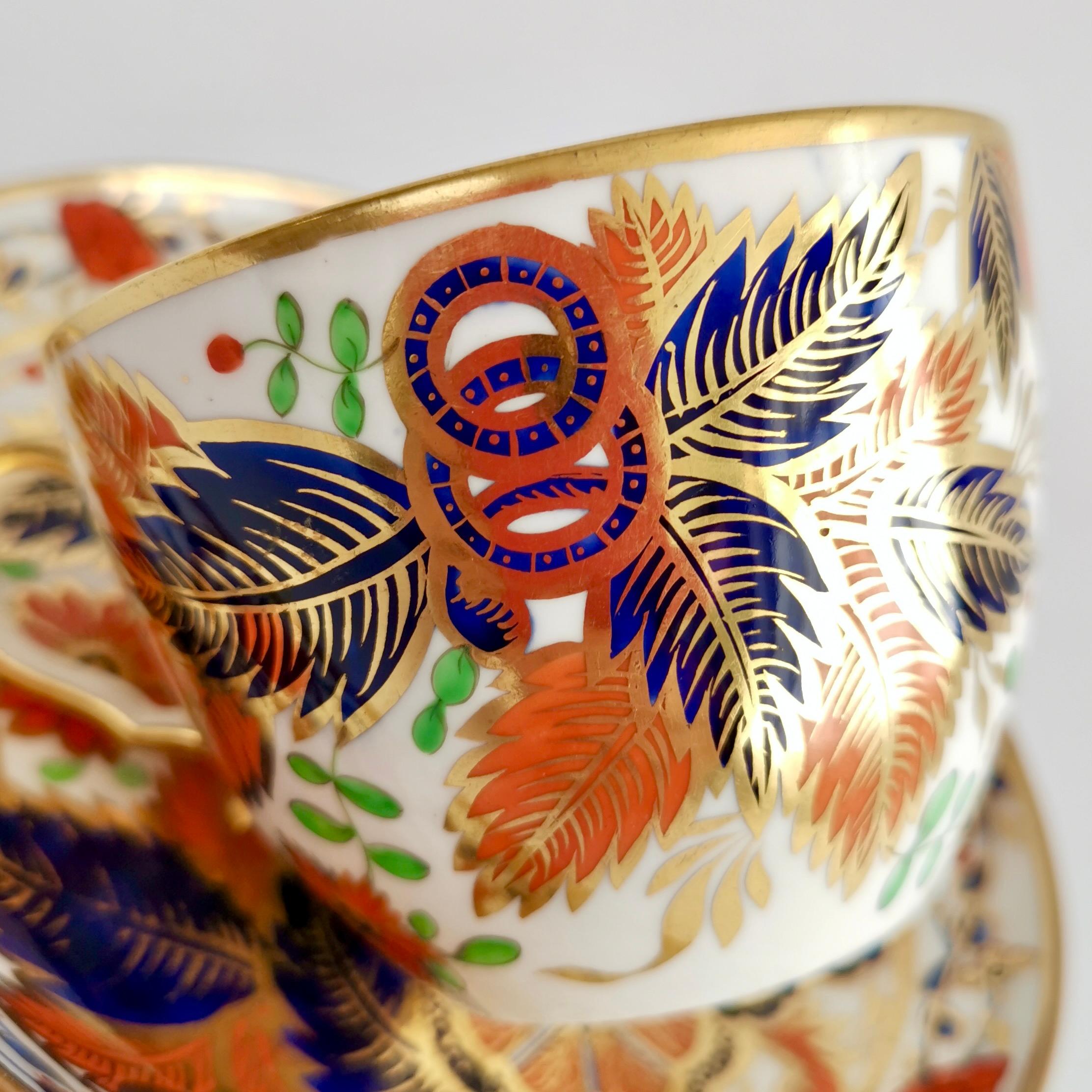 Spode Porcelain Teacup, Imari Pattern Originally New Hall, Regency, ca 1810 1