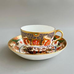 Spode Porcelain Teacup, Imari Tobacco Leaf Pattern 967, Regency ca 1810