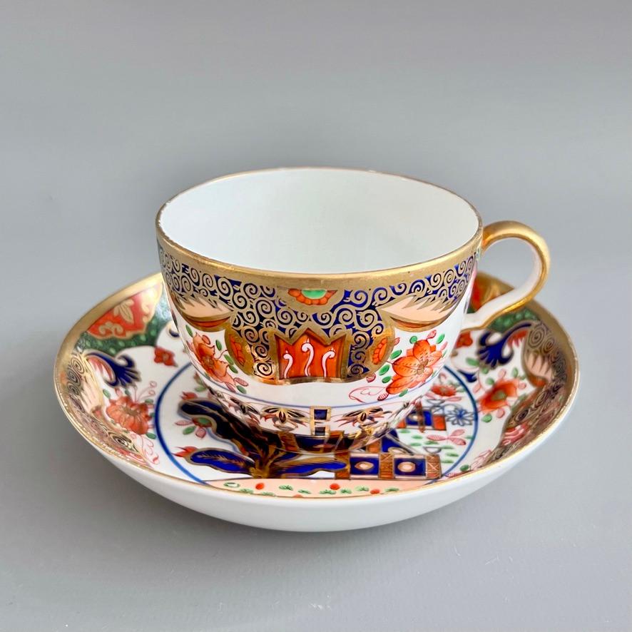 This is a beautiful teacup and saucer made by Spode in about 1810. The set is decorated with the famous Imari Tobacco Leaf pattern 967, which was first introduced by Spode in 1806.

I have several more teacups, as well as a whole tea service