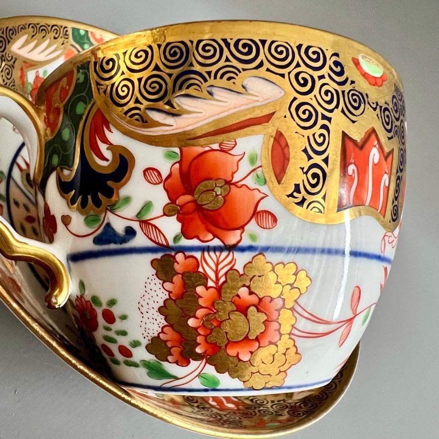 Early 19th Century Spode Porcelain Teacup, Imari Tobacco Leaf Pattern 967, Regency ca 1810 For Sale