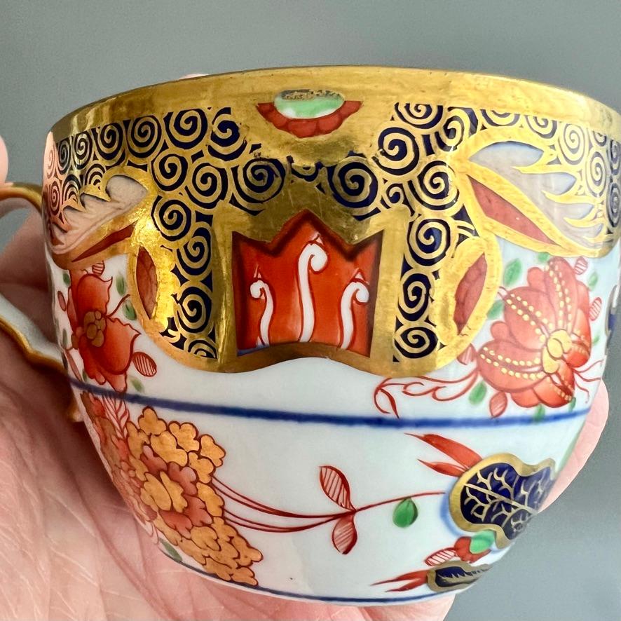 Porcelaine Tasse à thé Spode, motif feuille de tabac Imari 967, Régence vers 1810 en vente