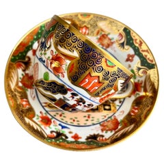 Spode Porcelain Teacup, Imari Tobacco Leaf Pattern 967, Regency ca 1810