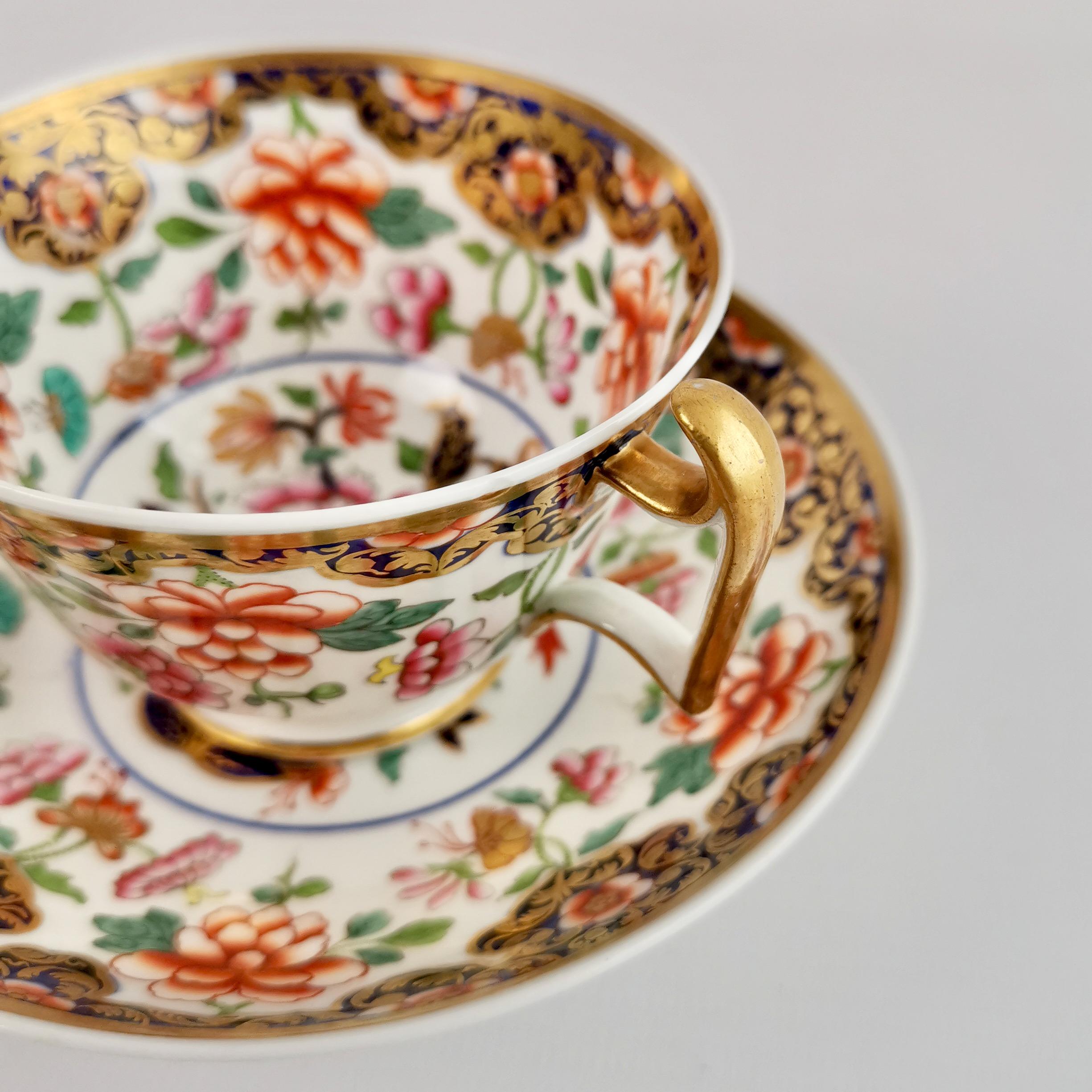 Spode Porcelain Teacup Trio, Imari Pattern, London Shape, Regency ca 1817 6