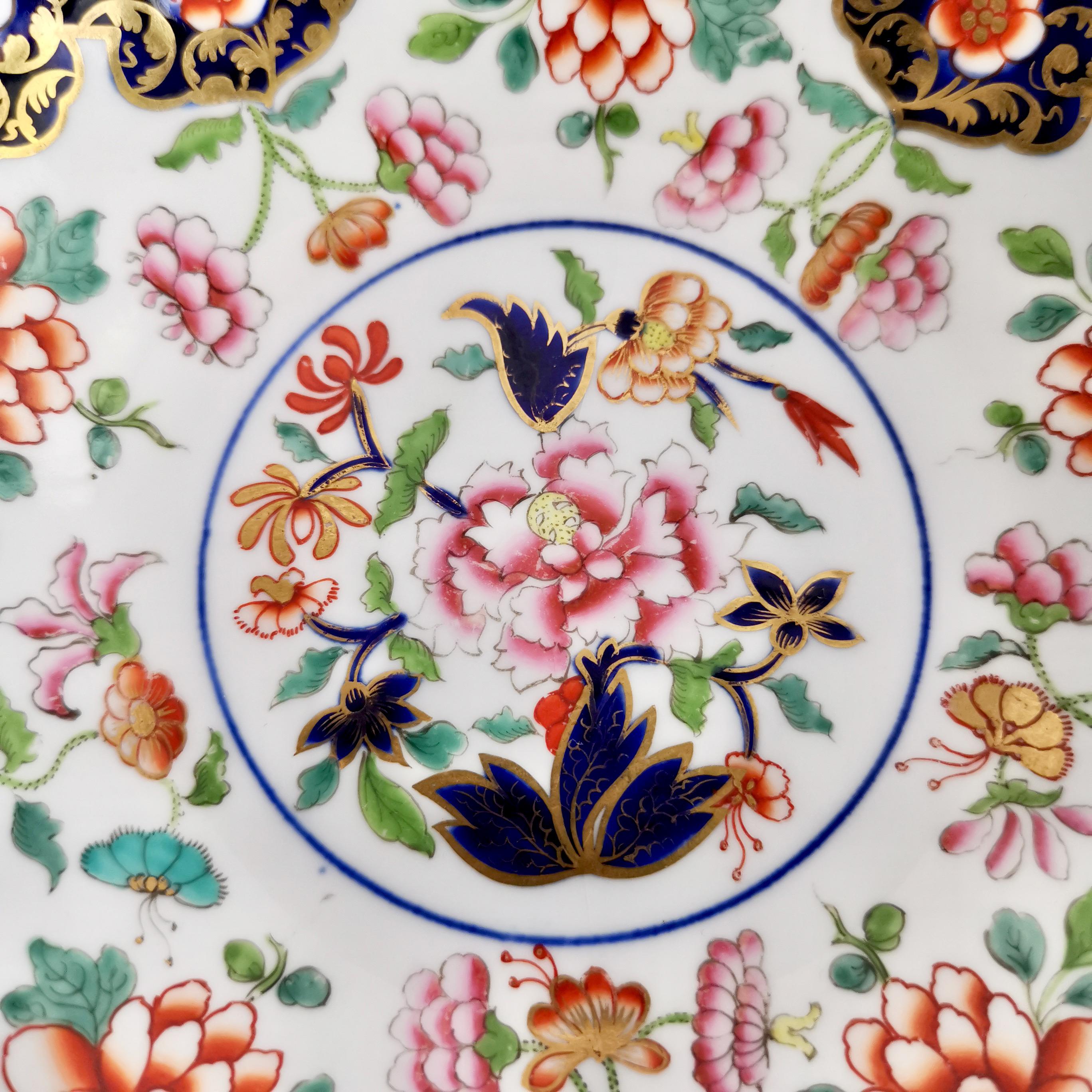 Spode Porcelain Teacup Trio, Imari Pattern, London Shape, Regency ca 1817 8