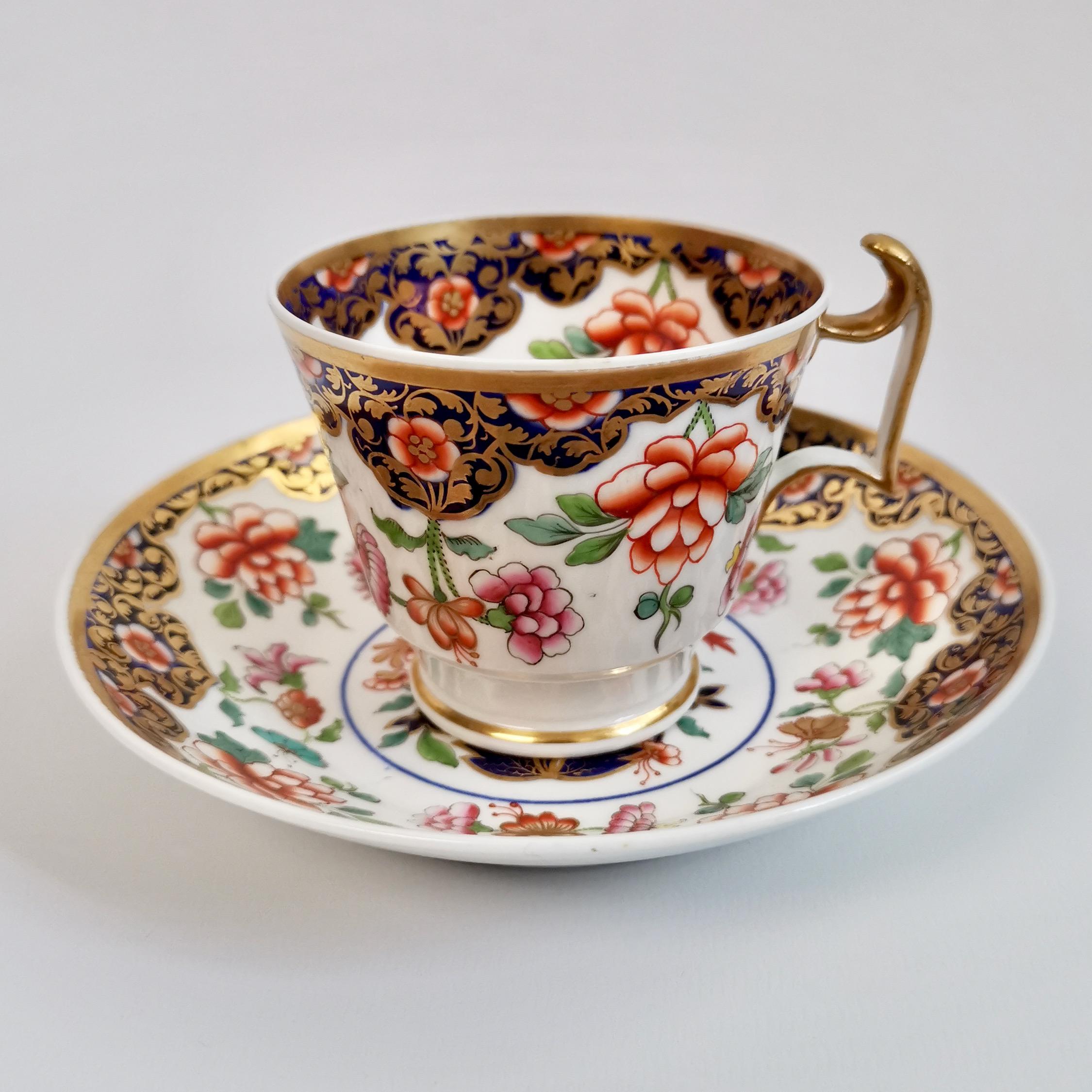 Hand-Painted Spode Porcelain Teacup Trio, Imari Pattern, London Shape, Regency ca 1817