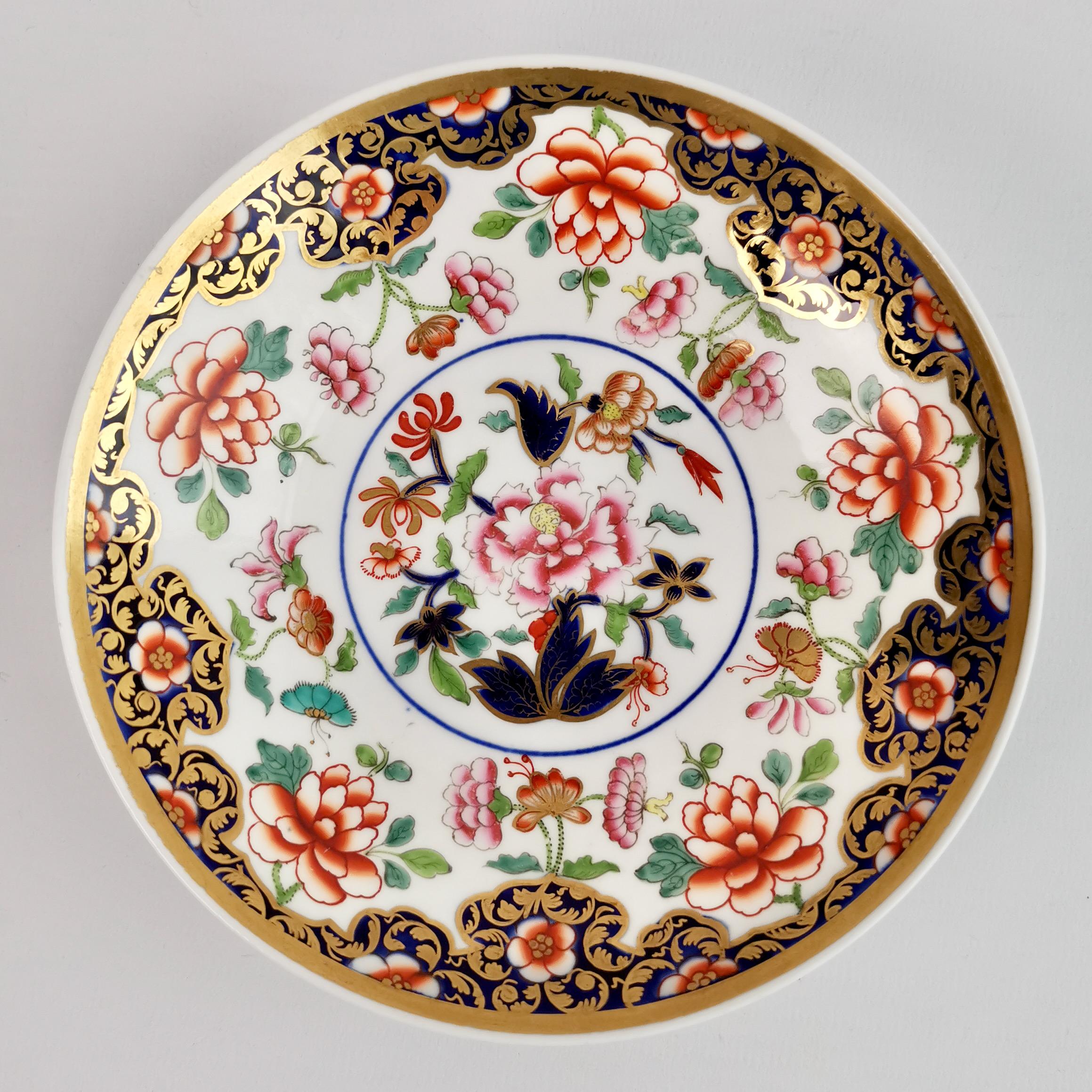 Spode Porcelain Teacup Trio, Imari Pattern, London Shape, Regency ca 1817 2