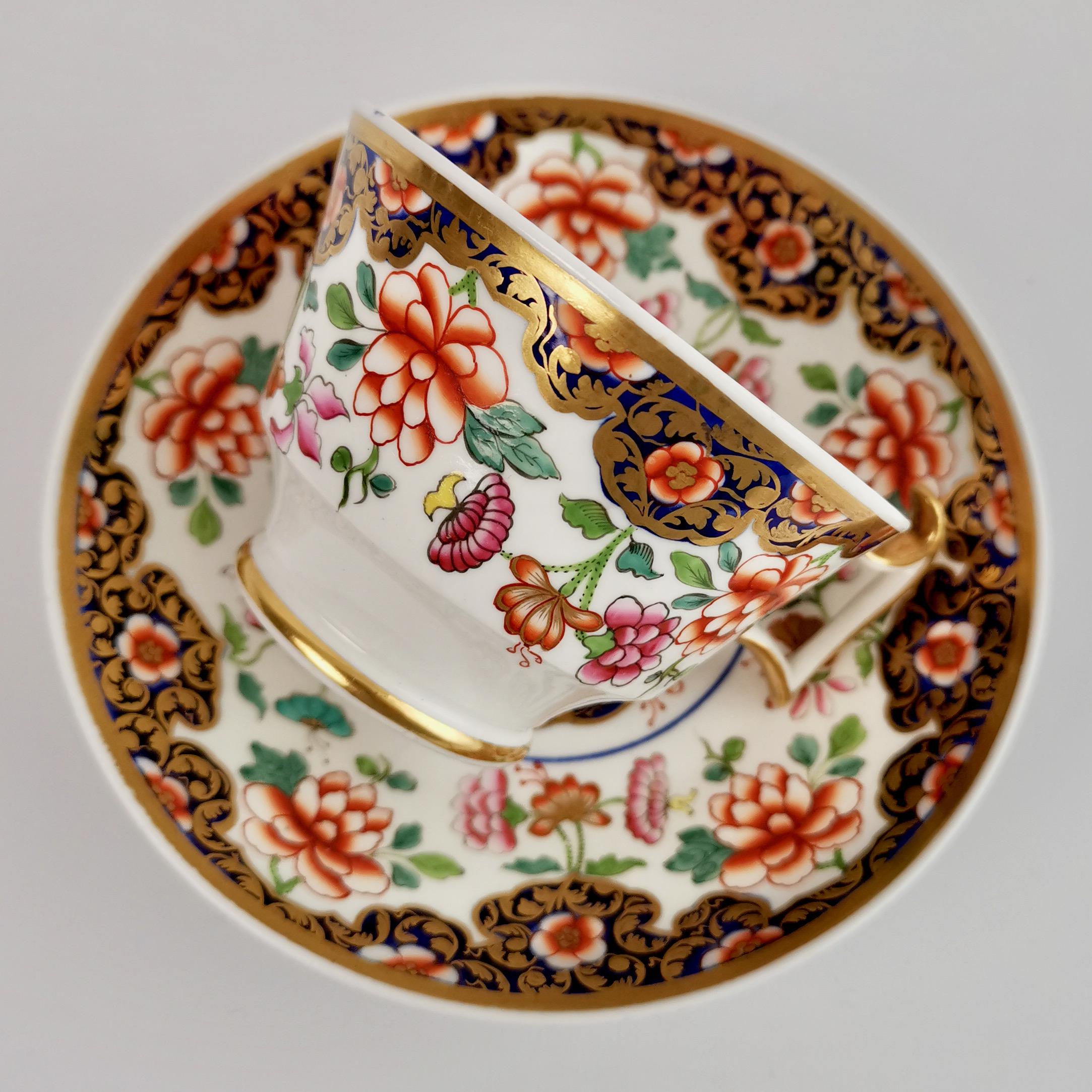 Spode Porcelain Teacup Trio, Imari Pattern, London Shape, Regency ca 1817 3