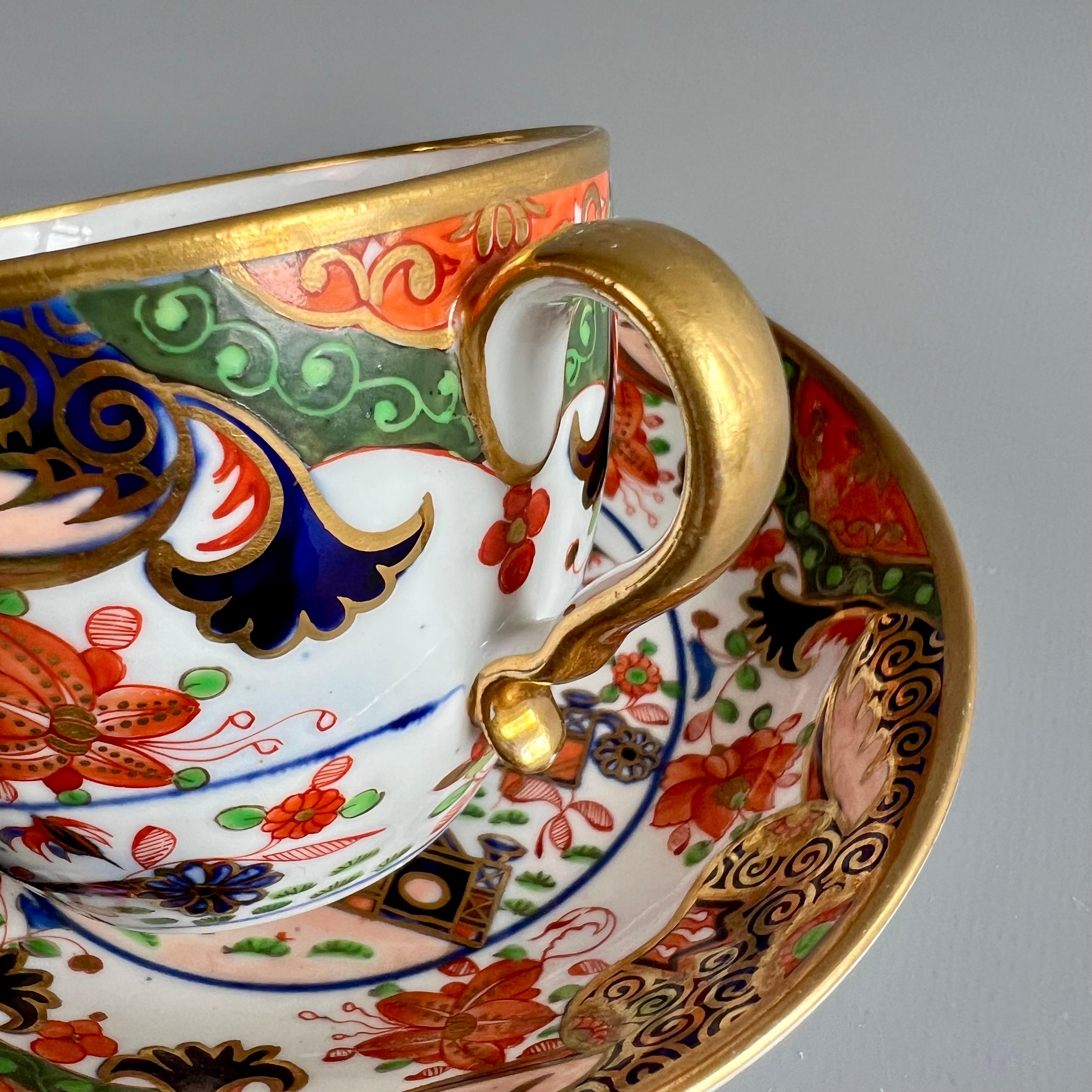 Spode Porcelain Teacup Trio, Imari Tobacco Leaf Patt. 967, Regency, circa 1810 5