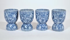 Spode Pottery Blue Greek Pattern Double Egg Cups