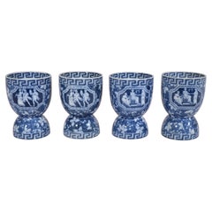 Spode Pottery Blue Greek Pattern Double Egg Cups