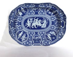 Spode Pottery Neo-Classical Greek Pattern Blue Deep Dish