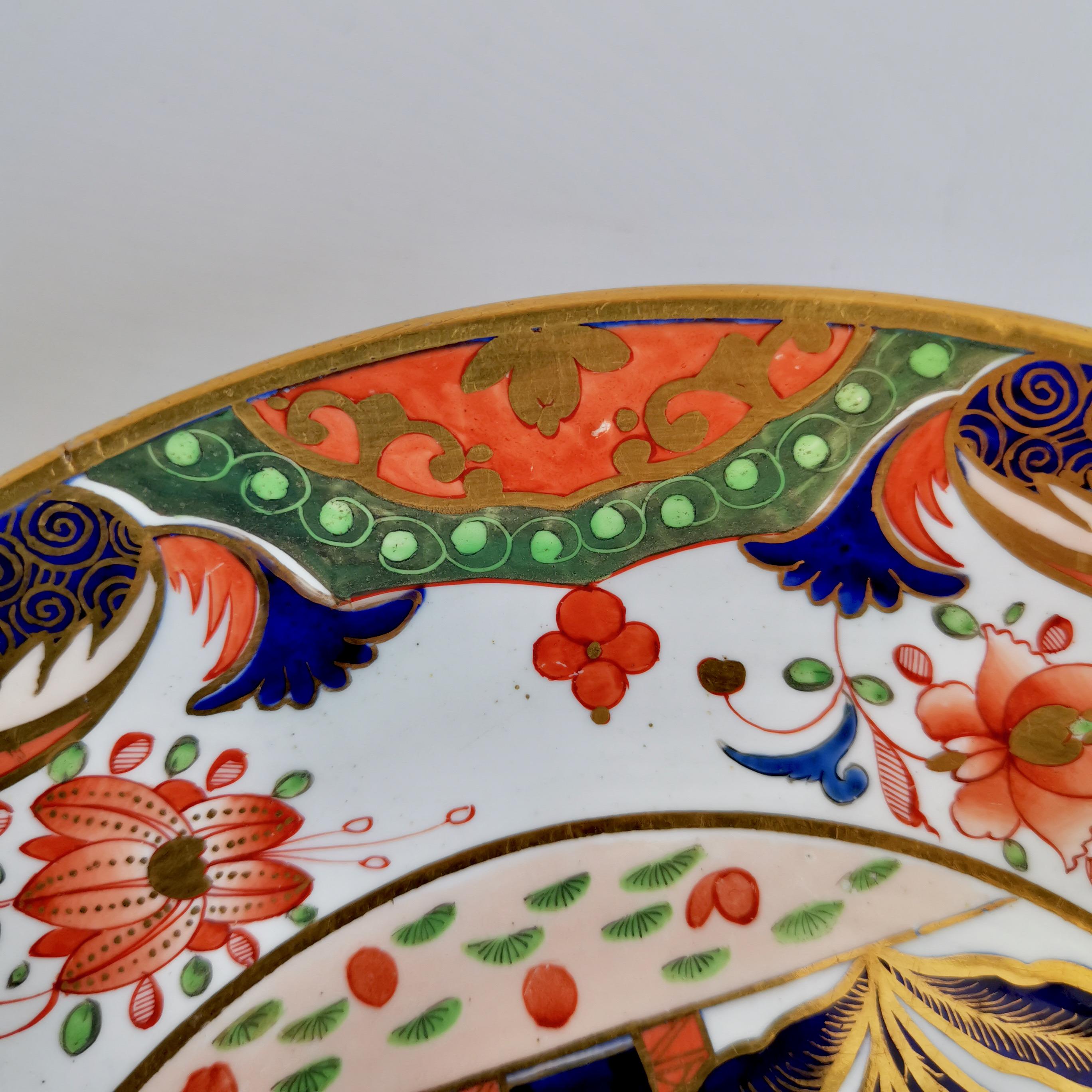 Spode Saucer Dish Plate, Imari Tobacco Leaf Patt. 967, ca 1815 1