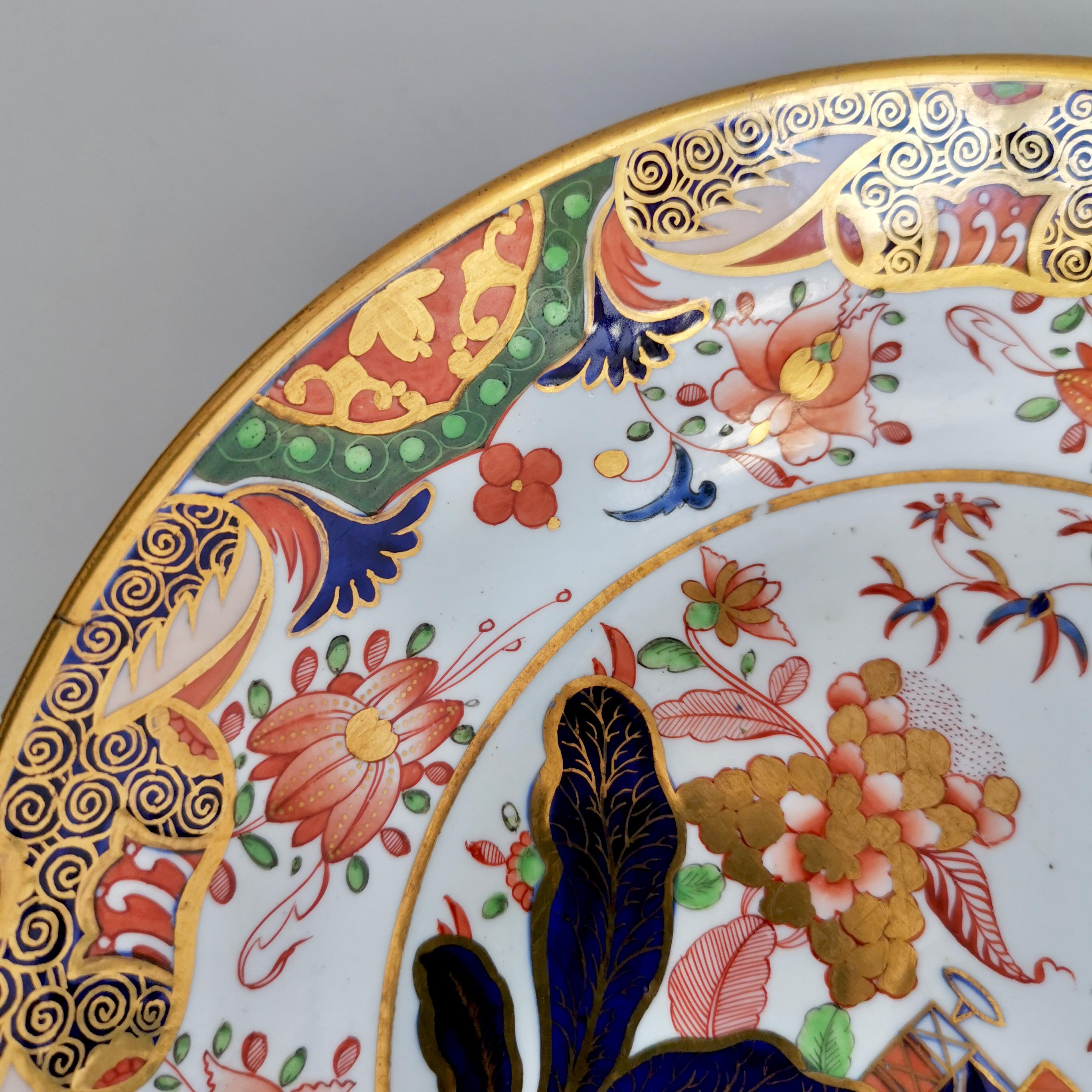 Early 19th Century Spode Saucer Dish Plate, Imari Tobacco Leaf Patt. 967, ca 1815