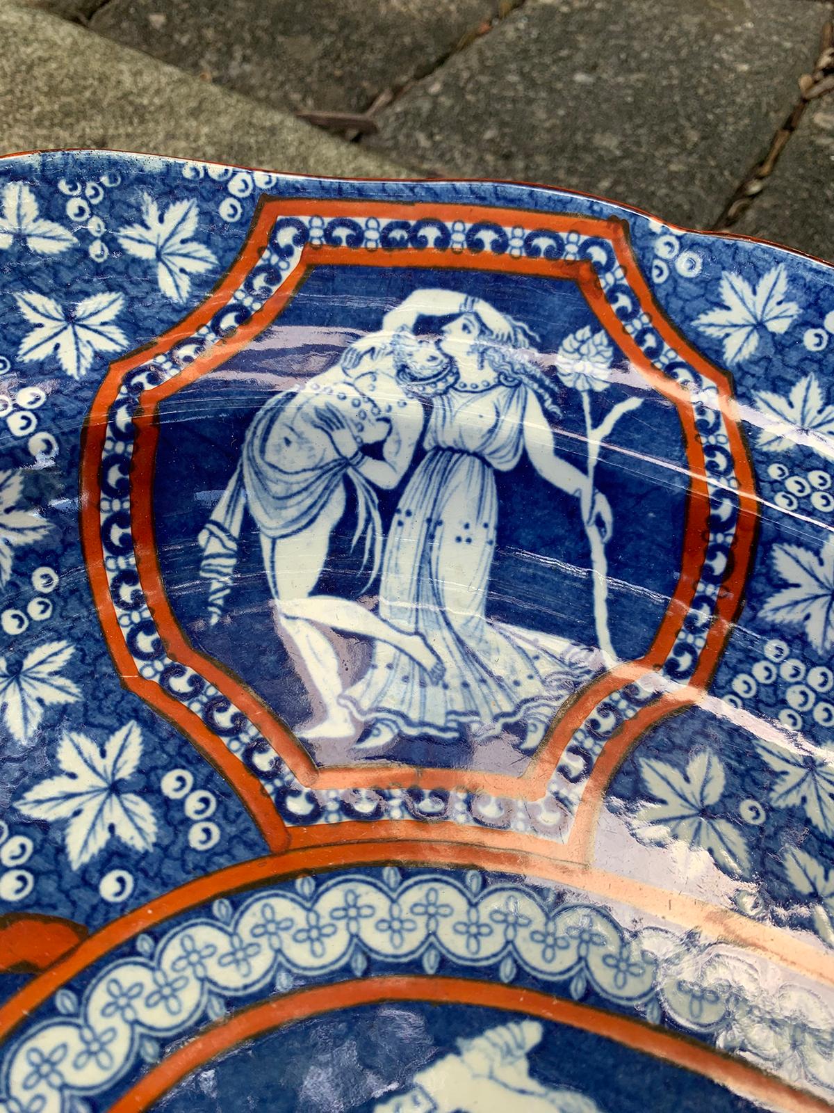 Spode Staffordshire Blue & Orange Charger with Etruscan Pattern, circa 1780-1840 2