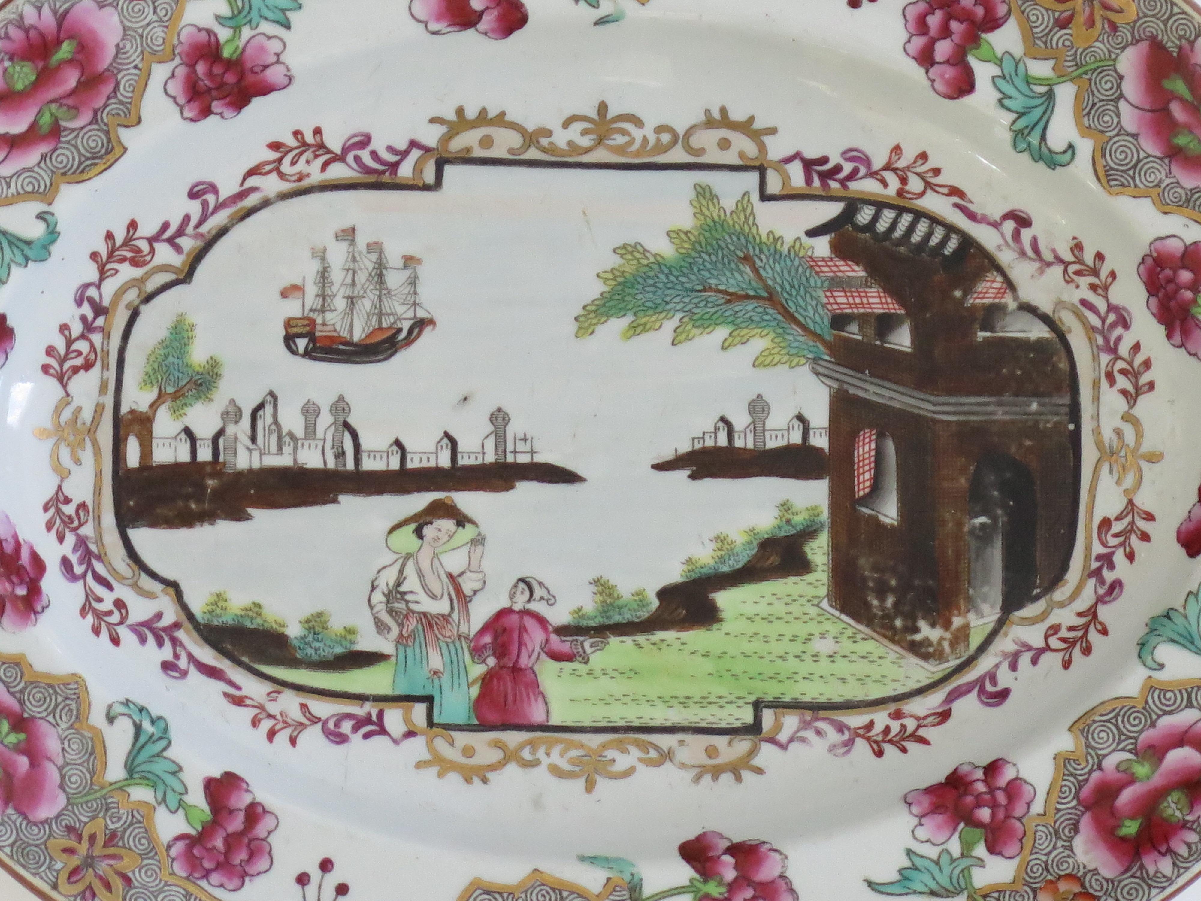 Spode Stone China Small Serving Dish in Ship Pattern 3068, circa 1810 In Good Condition For Sale In Lincoln, Lincolnshire
