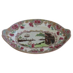 Spode Stone China Small Serving Dish in Ship Pattern 3068, circa 1810