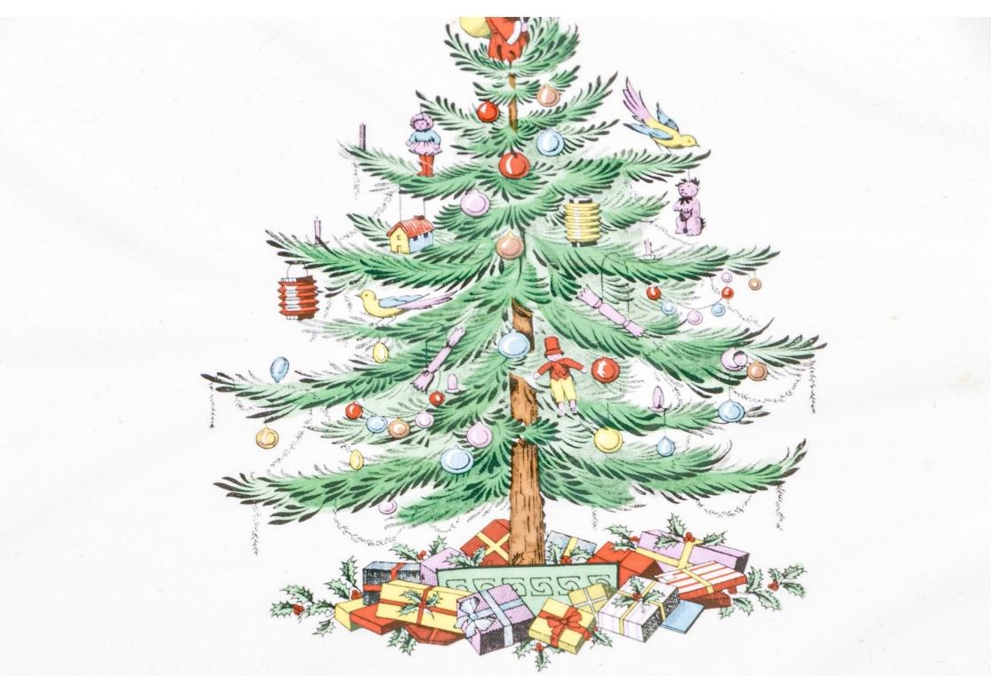 Spode - Plat à viande en grès avec arbre de Noël sur Stand État moyen - En vente à Bridgeport, CT