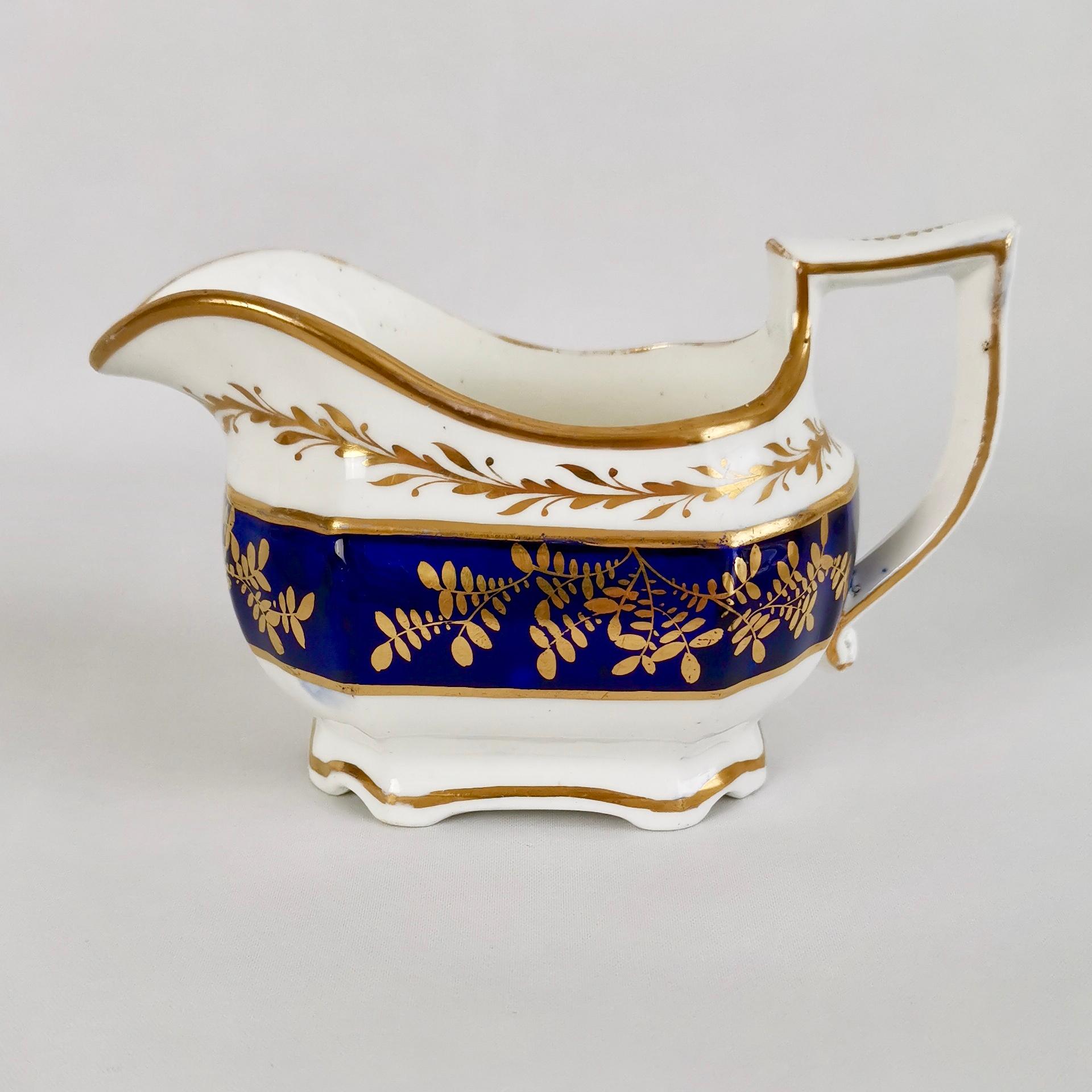 Spode Tea Service, Felspar Porcelain White and Cobalt Blue, Regency 1821-1825 2