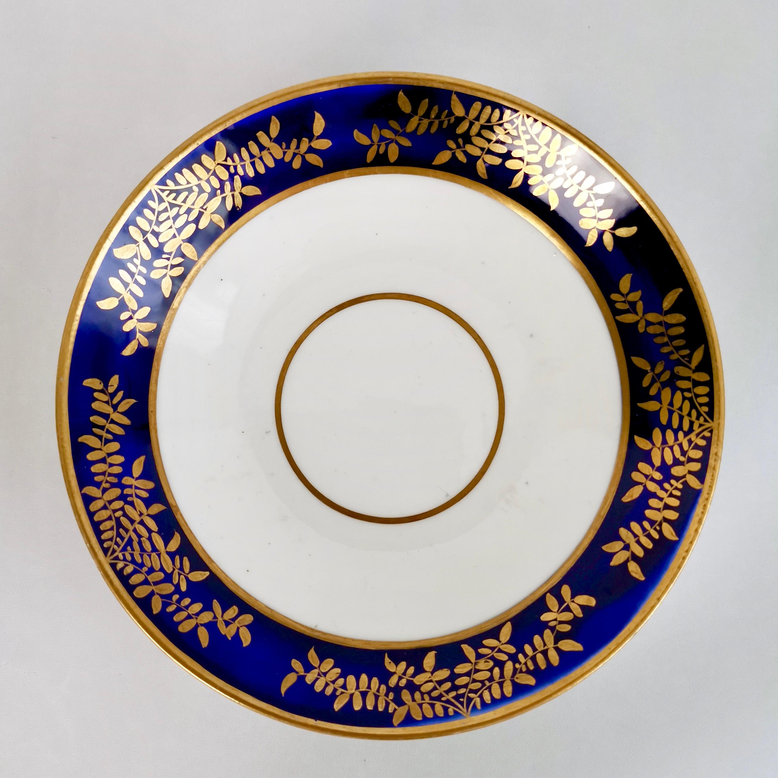 Spode Tea Service, Felspar Porcelain White and Cobalt Blue, Regency 1821-1825 10