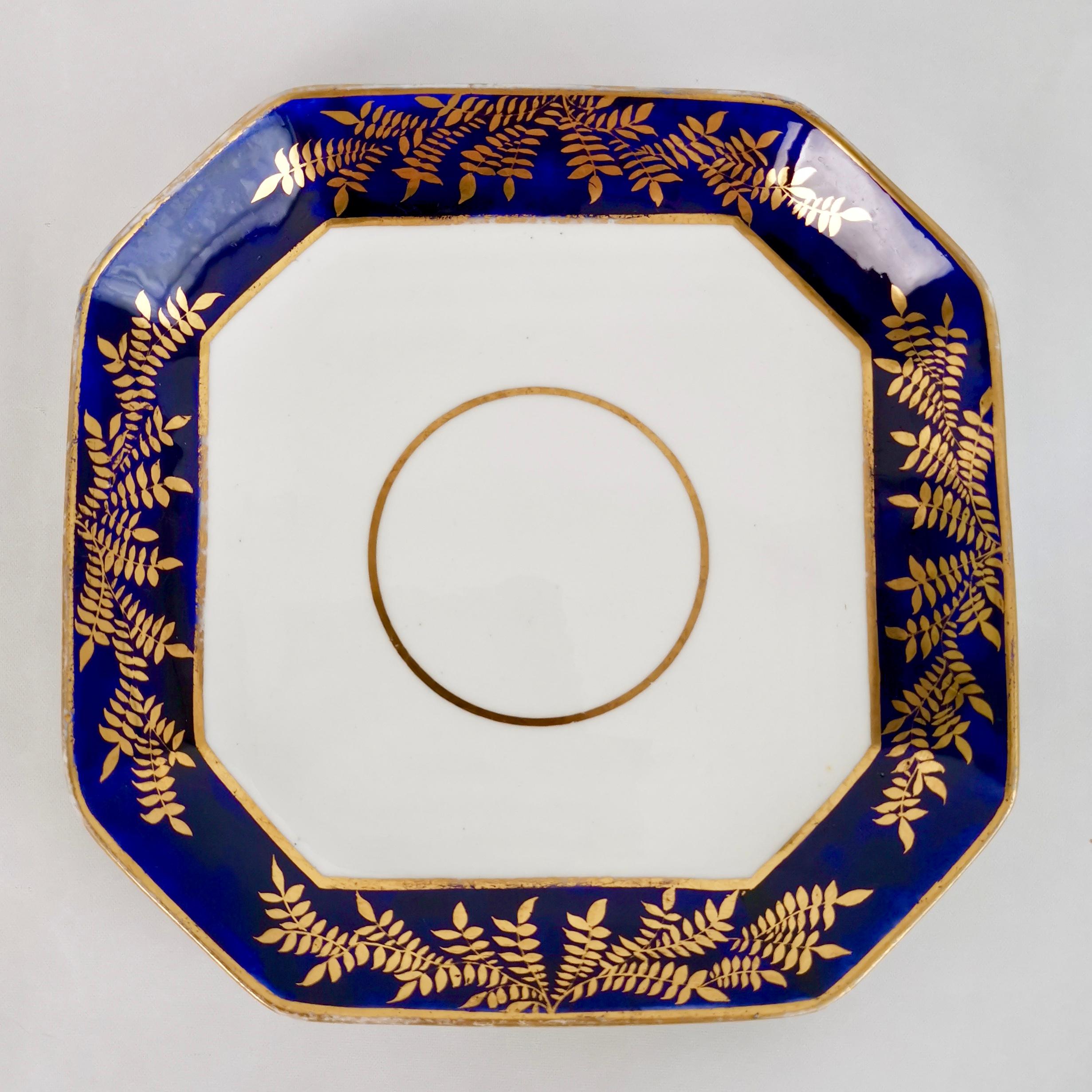 Spode Tea Service, Felspar Porcelain White and Cobalt Blue, Regency 1821-1825 1