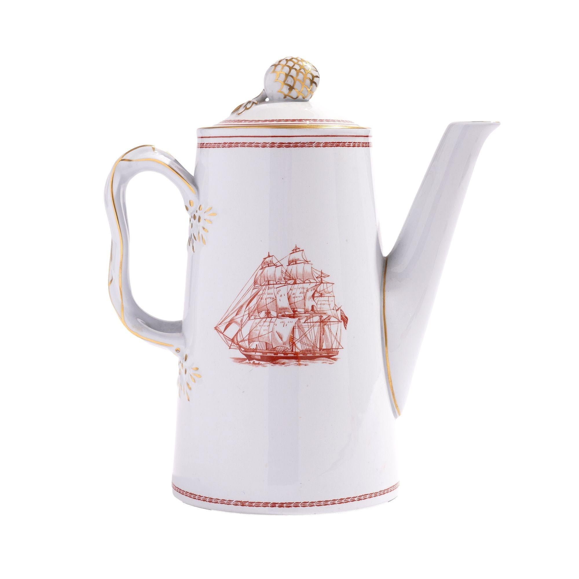 XX secolo Bricco da tè/caffè Spode Trade Winds pattern Lowestoft light house, 1960-1995 in vendita