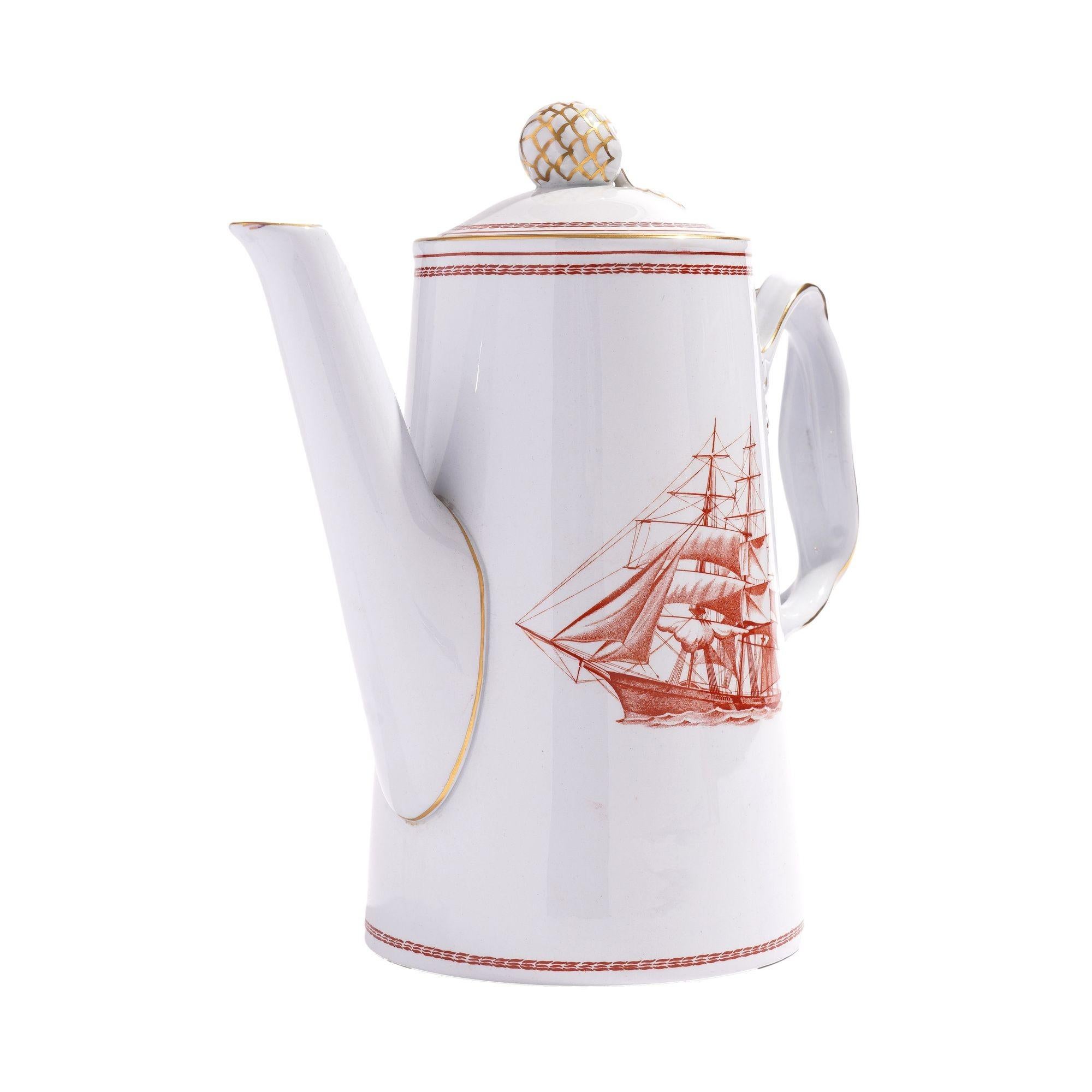 Bricco da tè/caffè Spode Trade Winds pattern Lowestoft light house, 1960-1995 in vendita 2