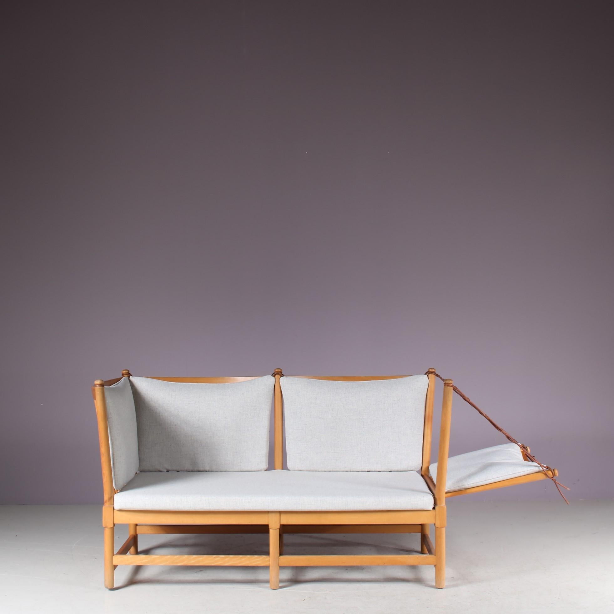 Mid-Century Modern Canapé Spokeback par Børge Mogensen pour Fritz Hansen, Danemark, 1963 en vente