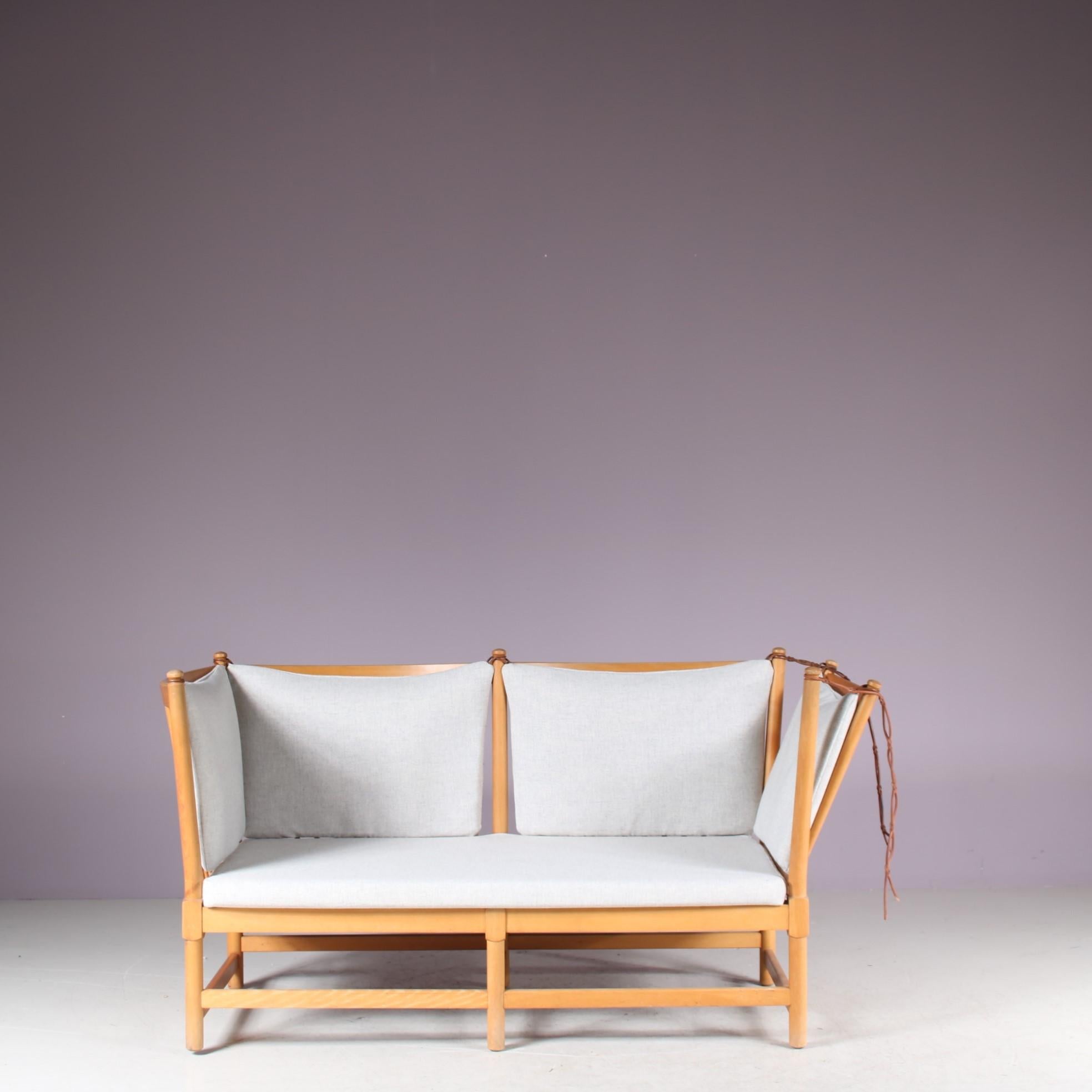 Cuir Canapé Spokeback par Børge Mogensen pour Fritz Hansen, Danemark, 1963 en vente