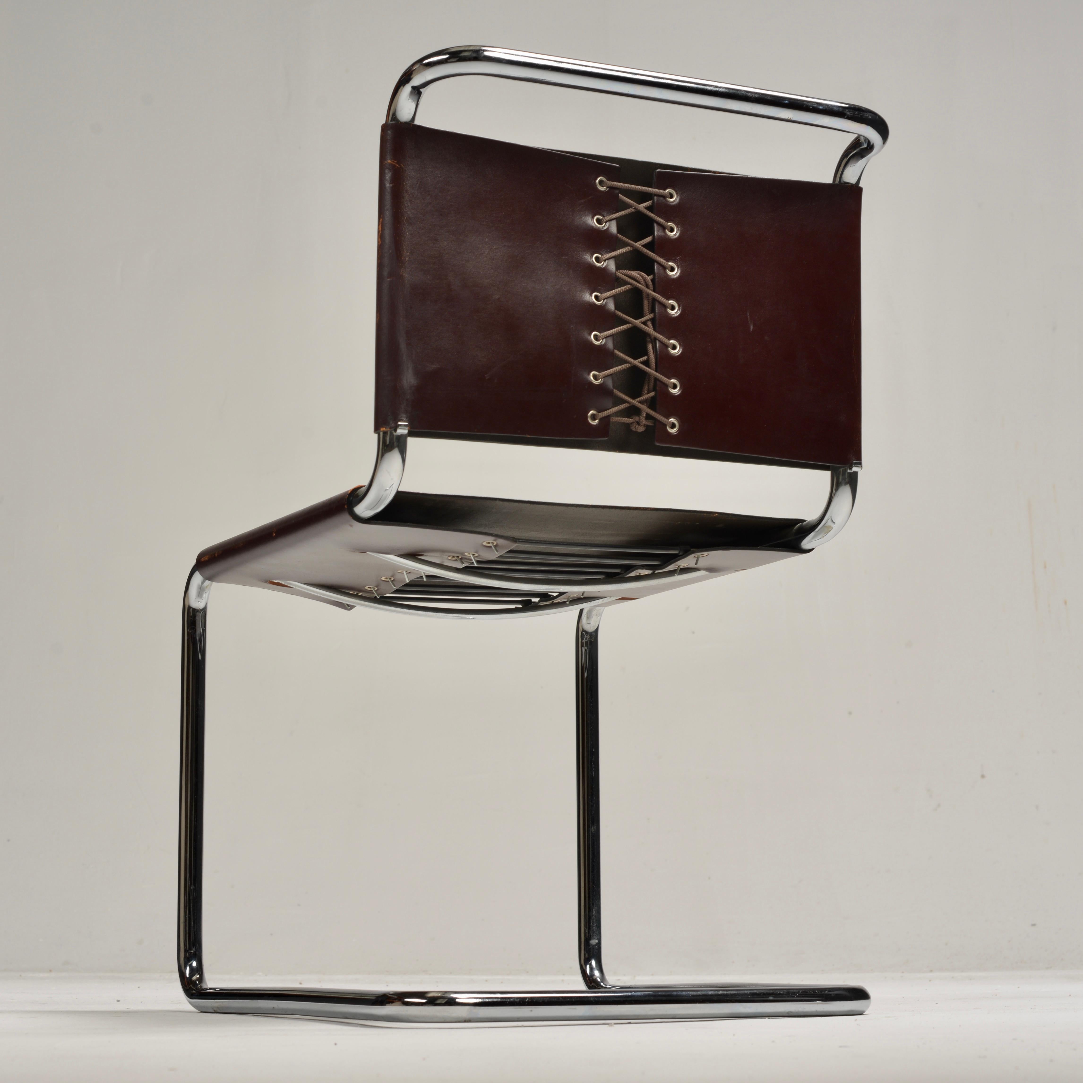 Sillas auxiliares Spoleto para Knoll International en cuero rojo caramelo en venta 6