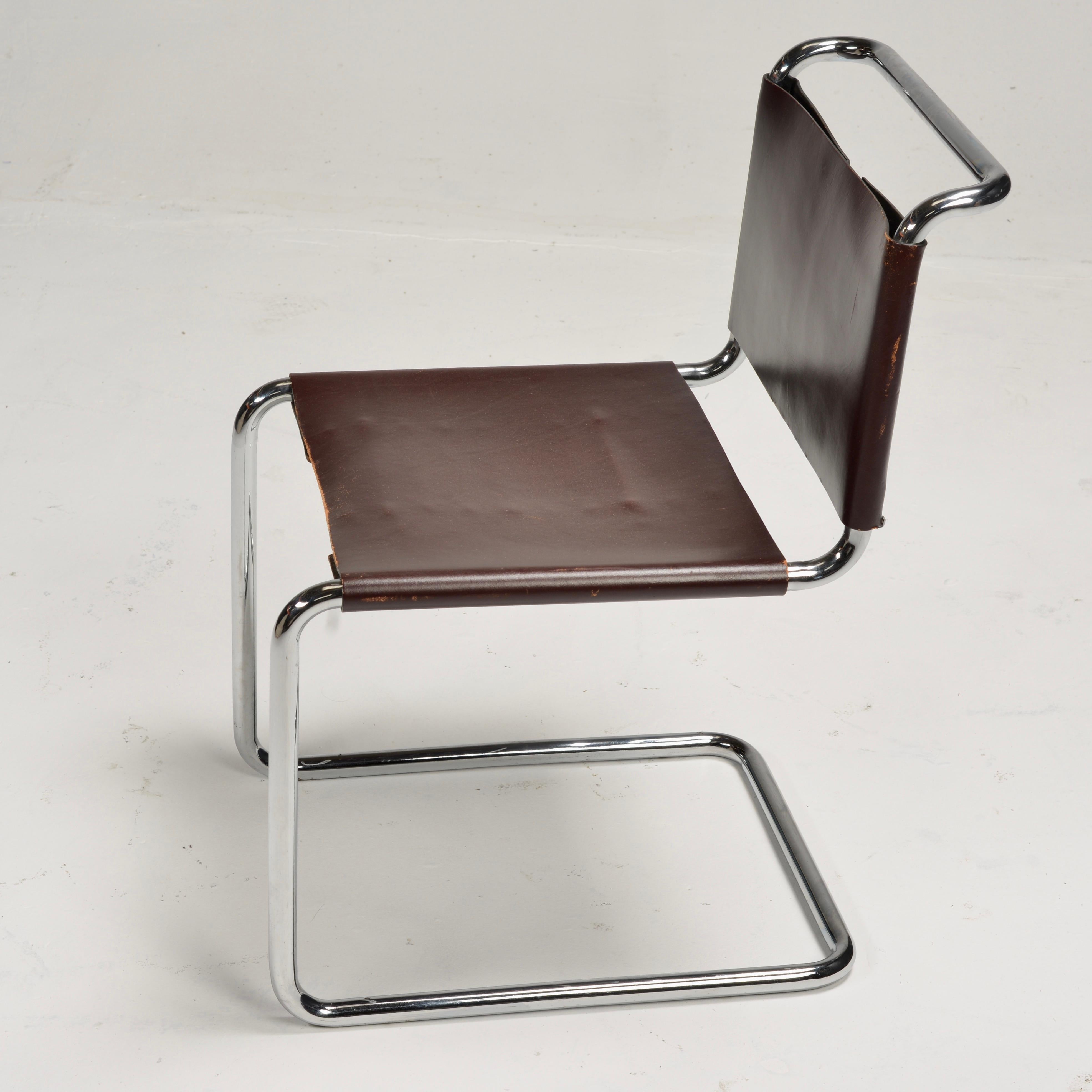 Sillas auxiliares Spoleto para Knoll International en cuero rojo caramelo en venta 7