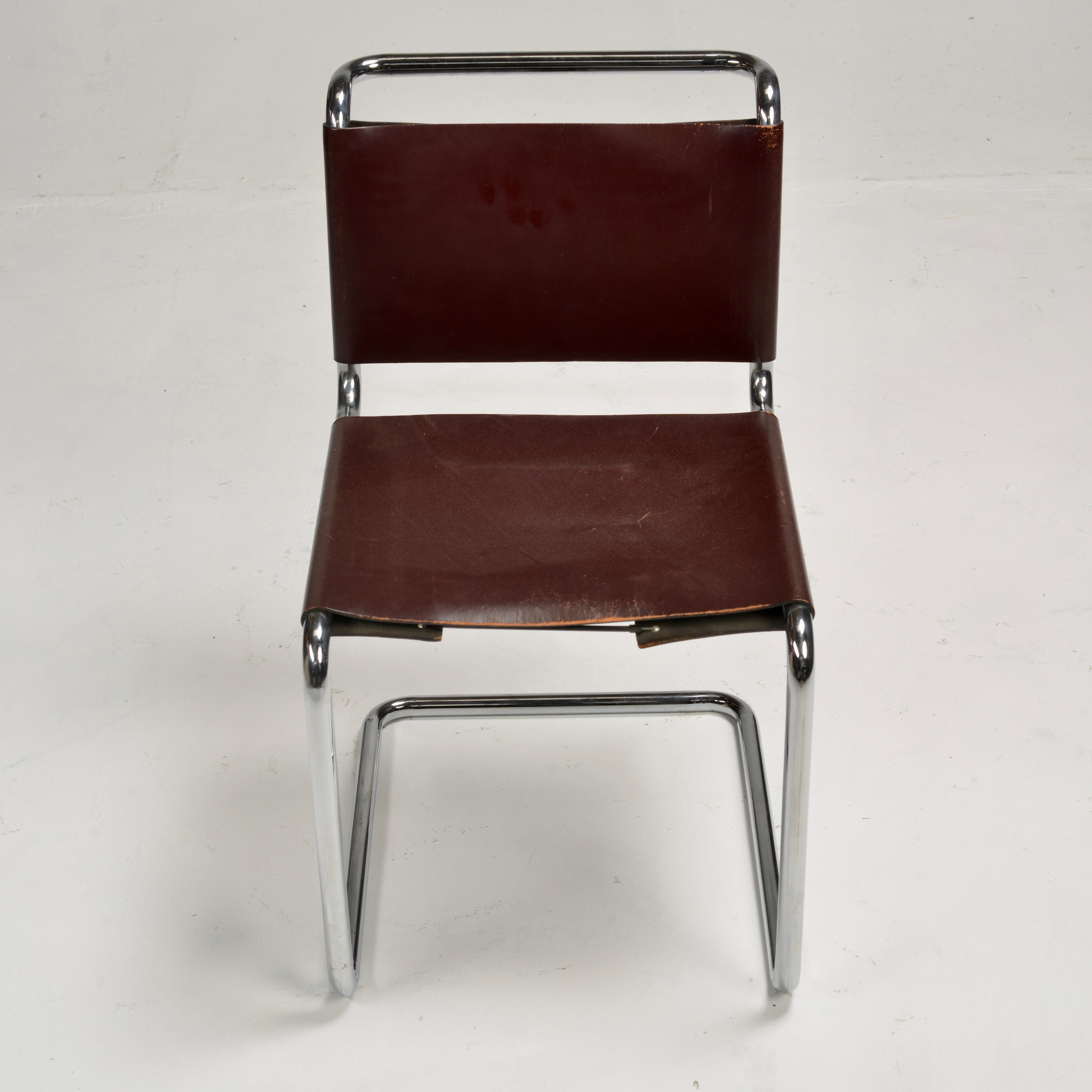 Sillas auxiliares Spoleto para Knoll International en cuero rojo caramelo en venta 8
